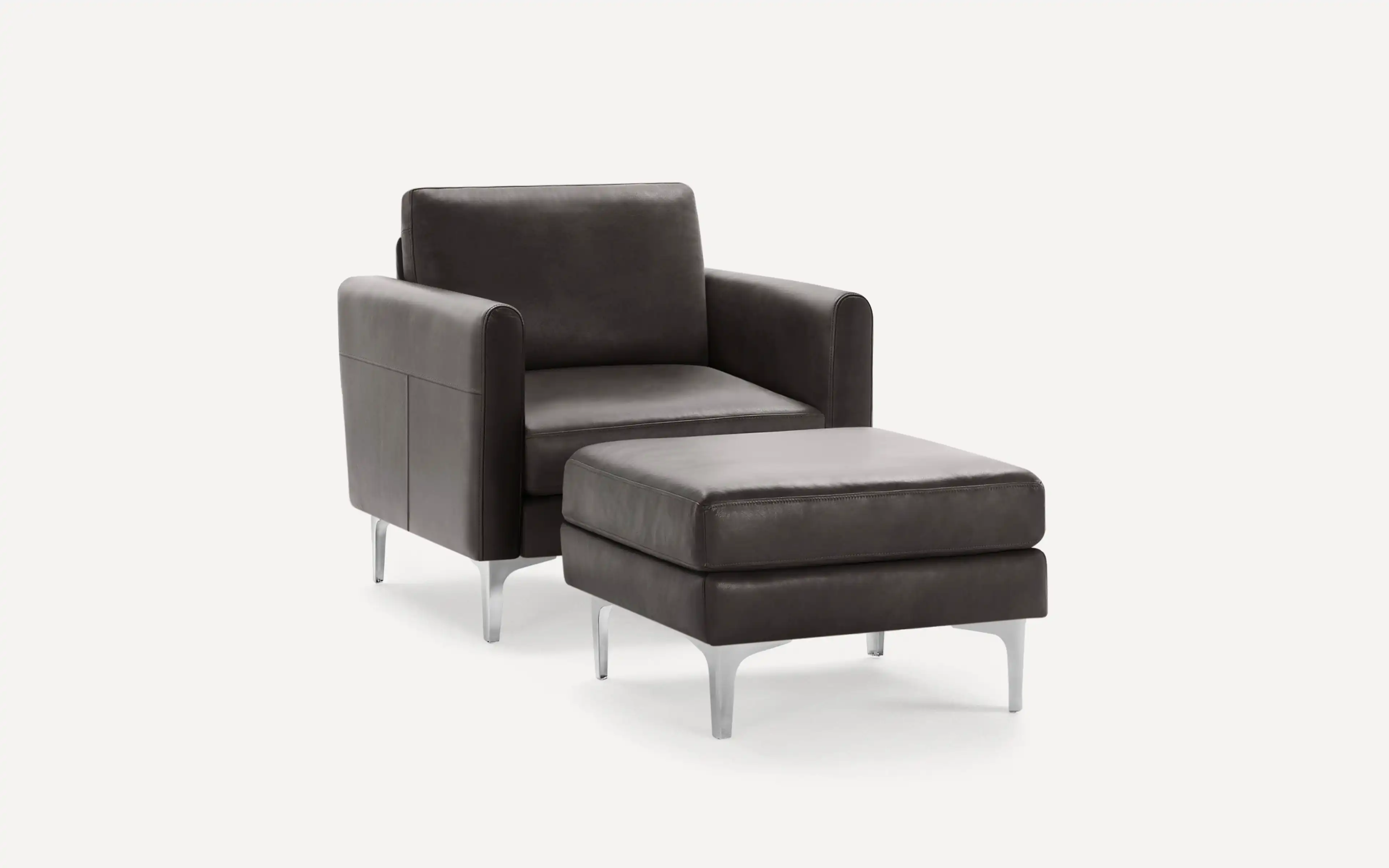 Original Nomad Armchair with Ottoman in Slate Leather