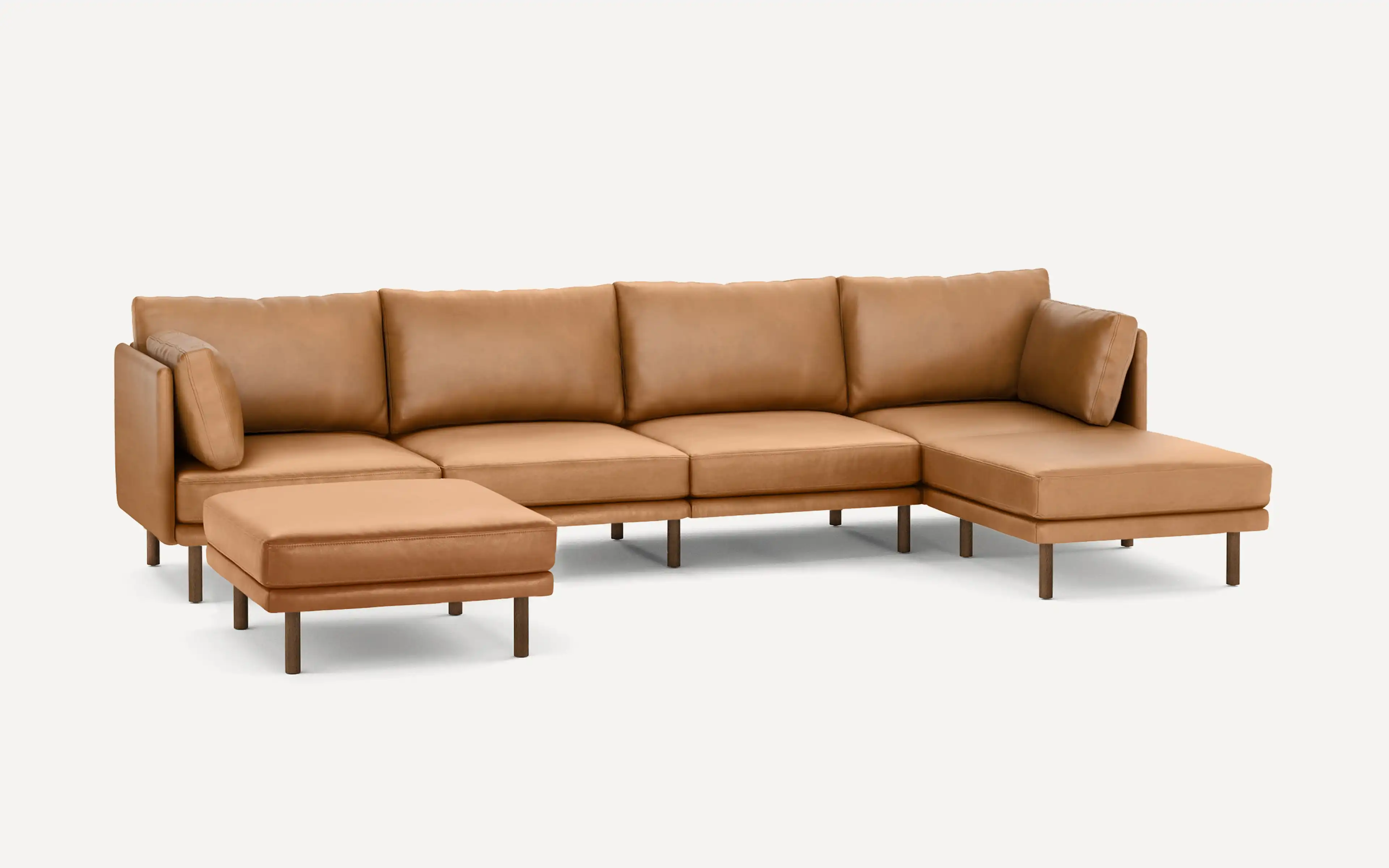 Field Leather 5-Piece Sectional Lounger