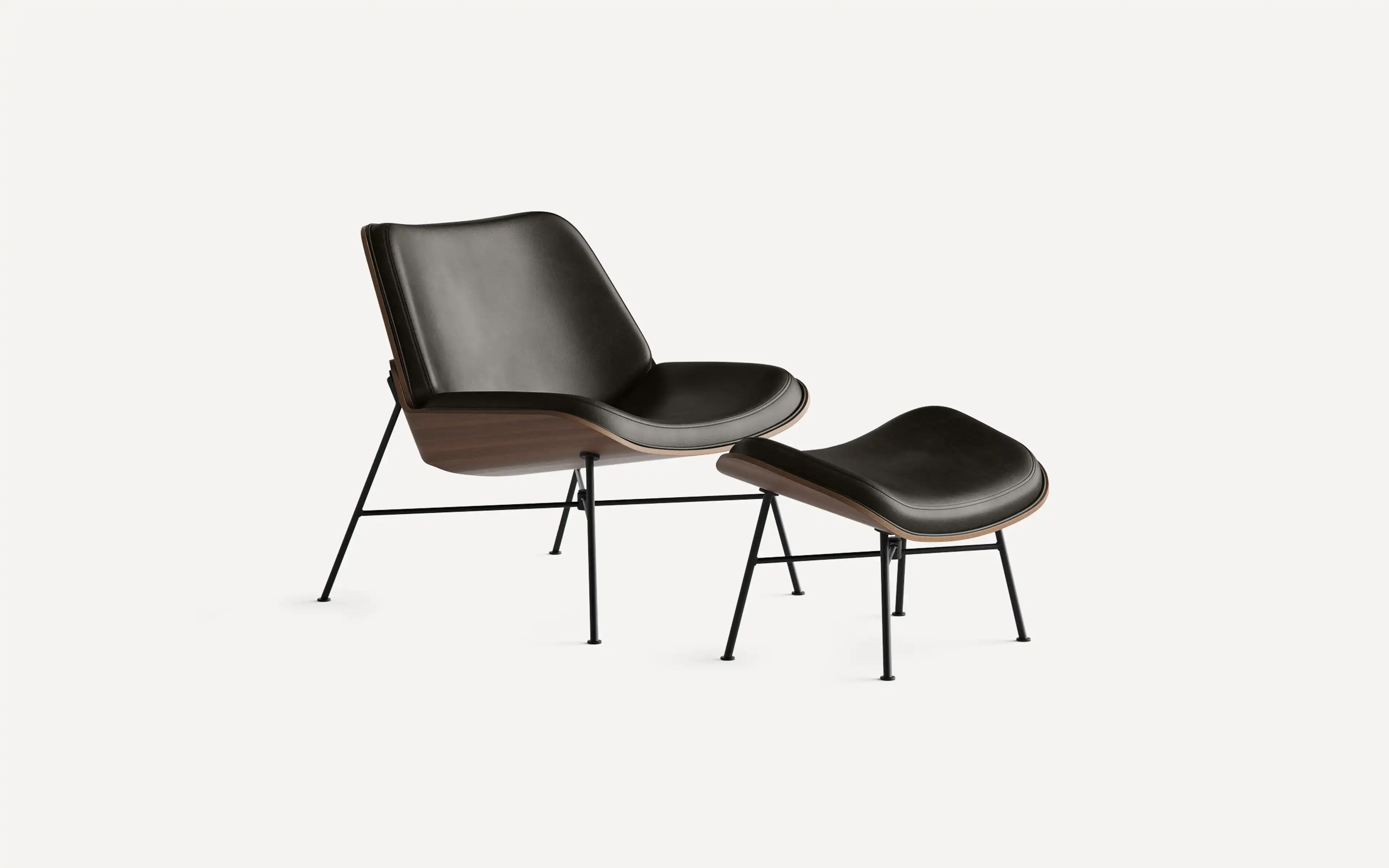 Vesper Leather & Wood Lounge Chair