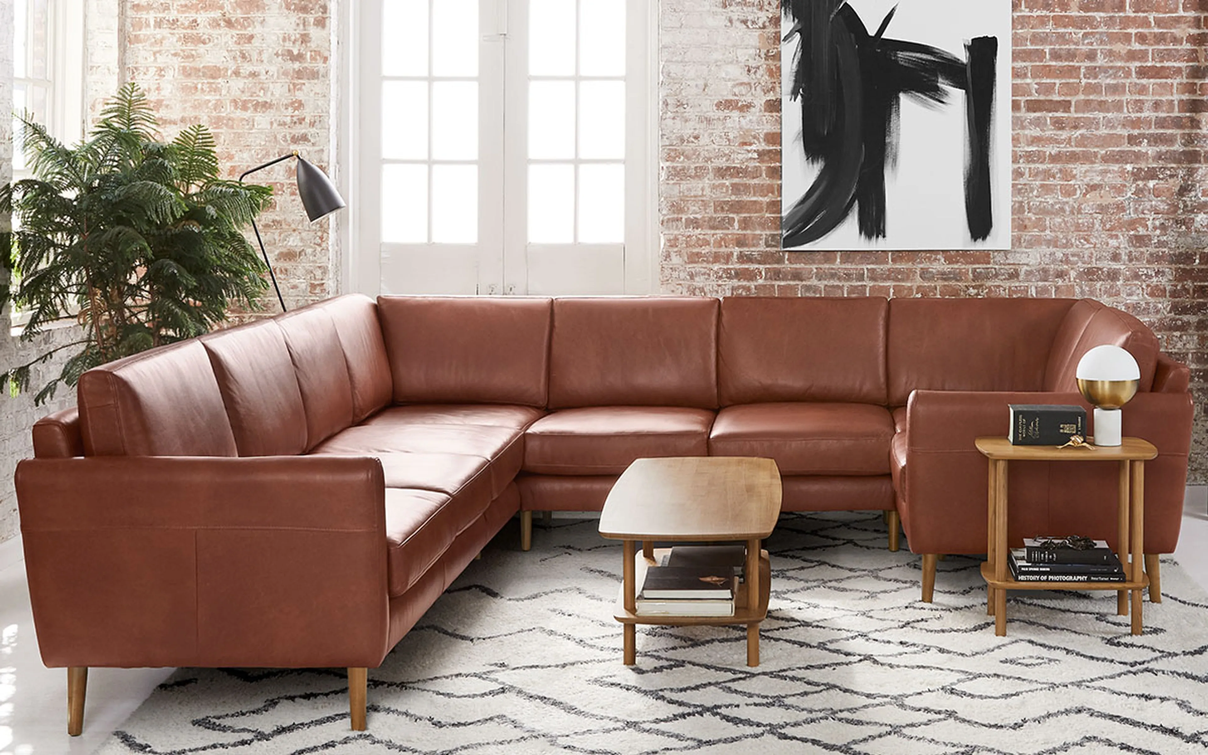 Arch Nomad Leather 8-Seat U Sectional