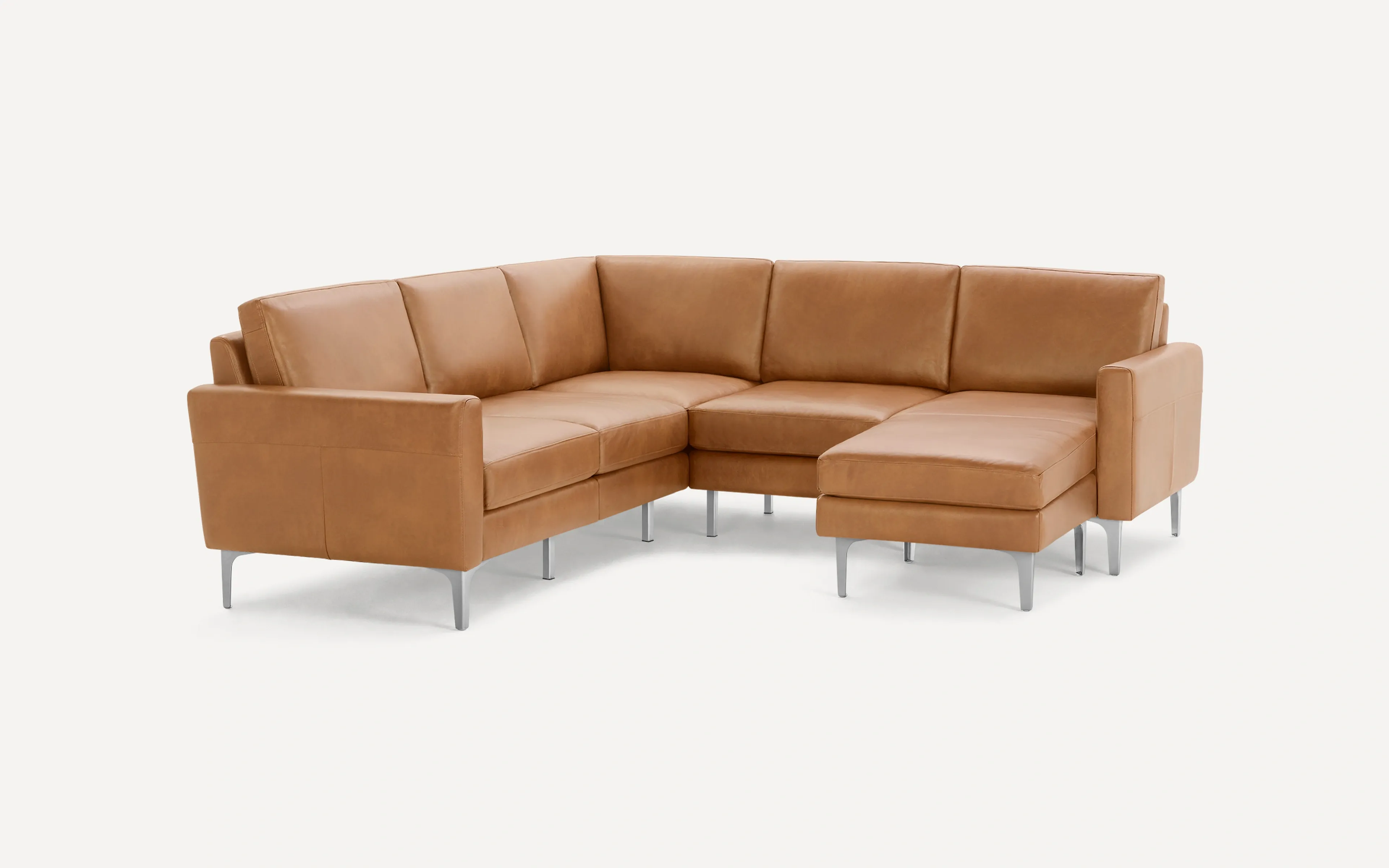 Block Nomad Leather 5-Seat Corner Sectional with Chaise