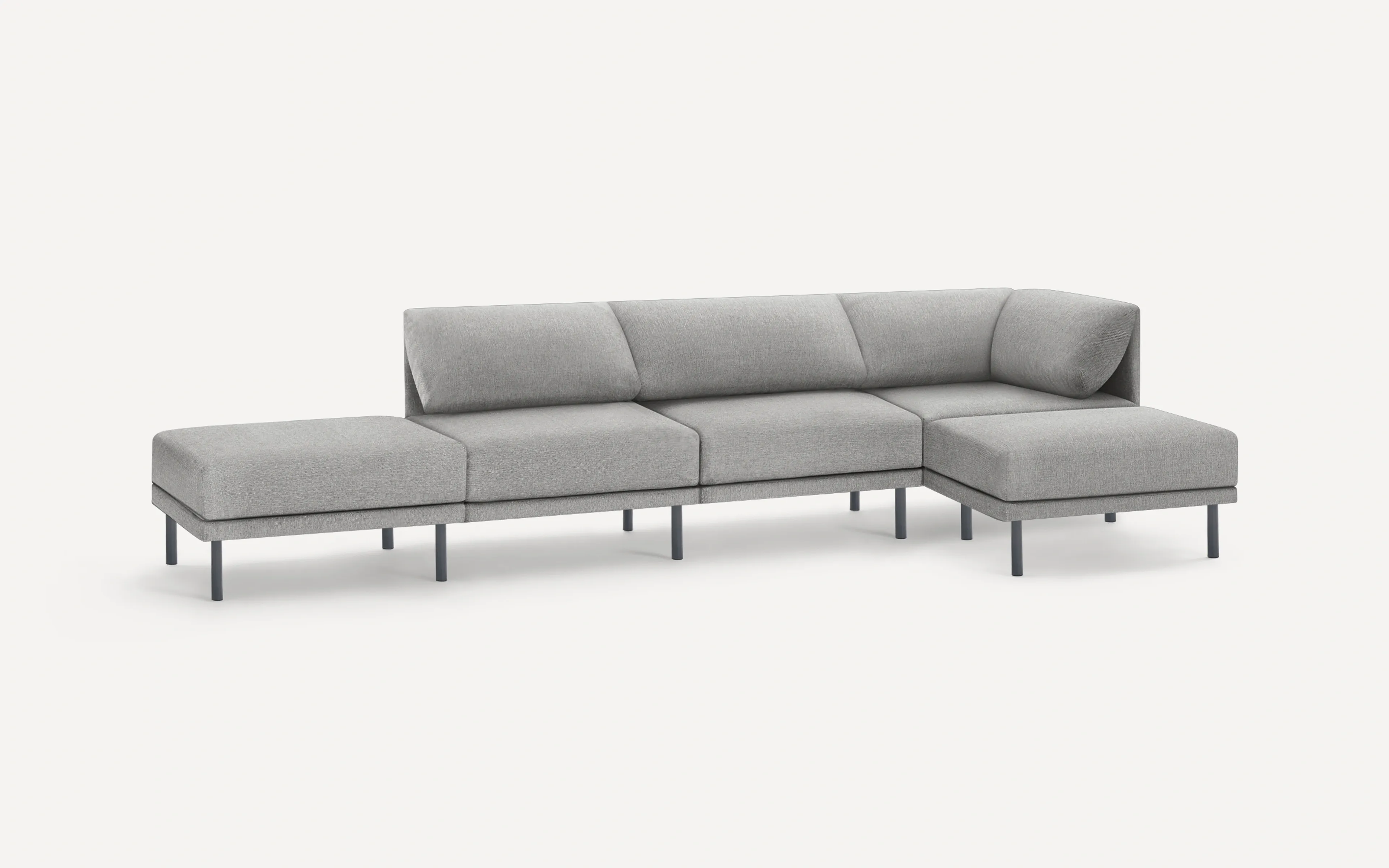 Range 5-Piece Open Sectional Double Lounger