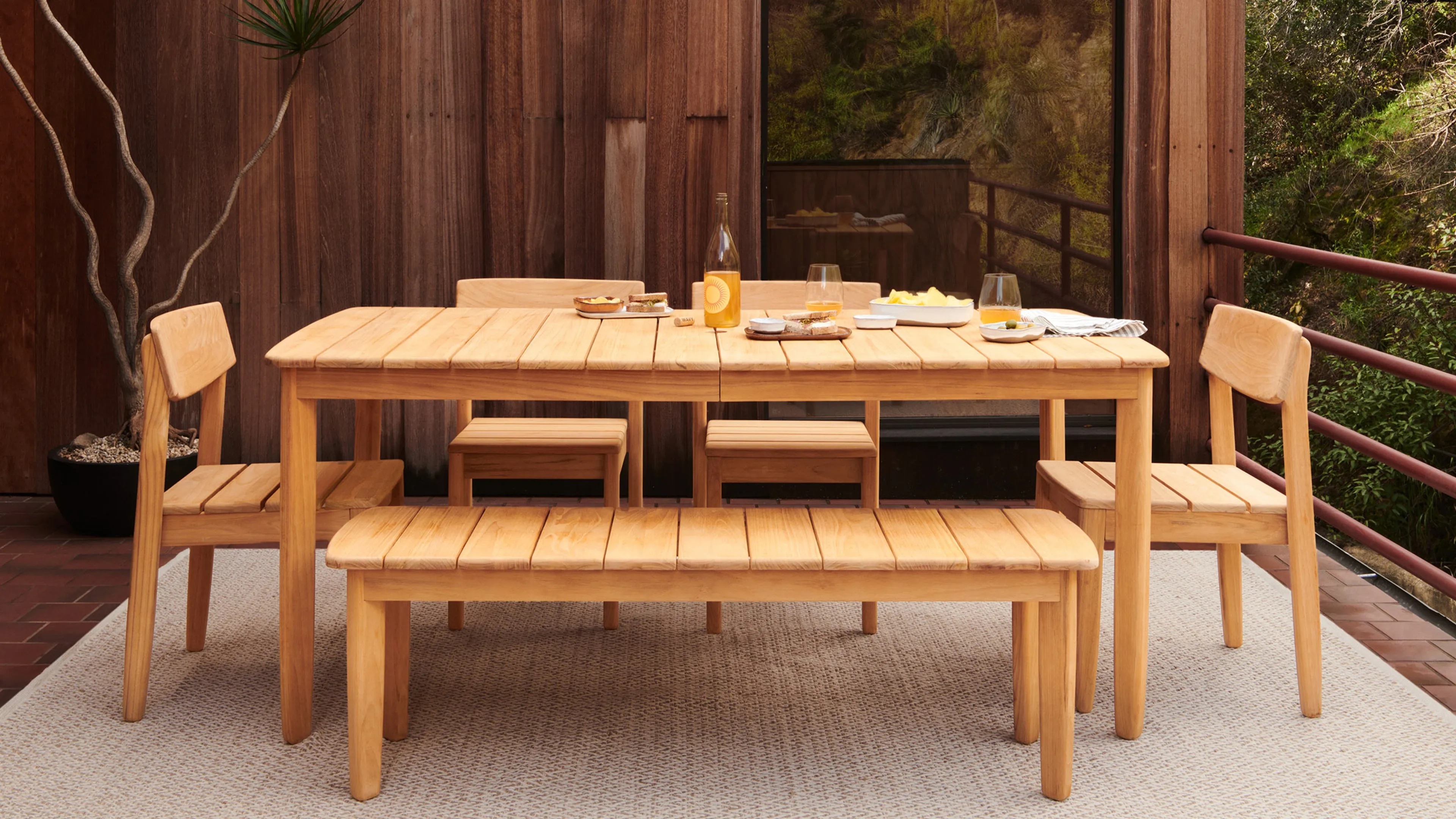 teak outdoor dining table