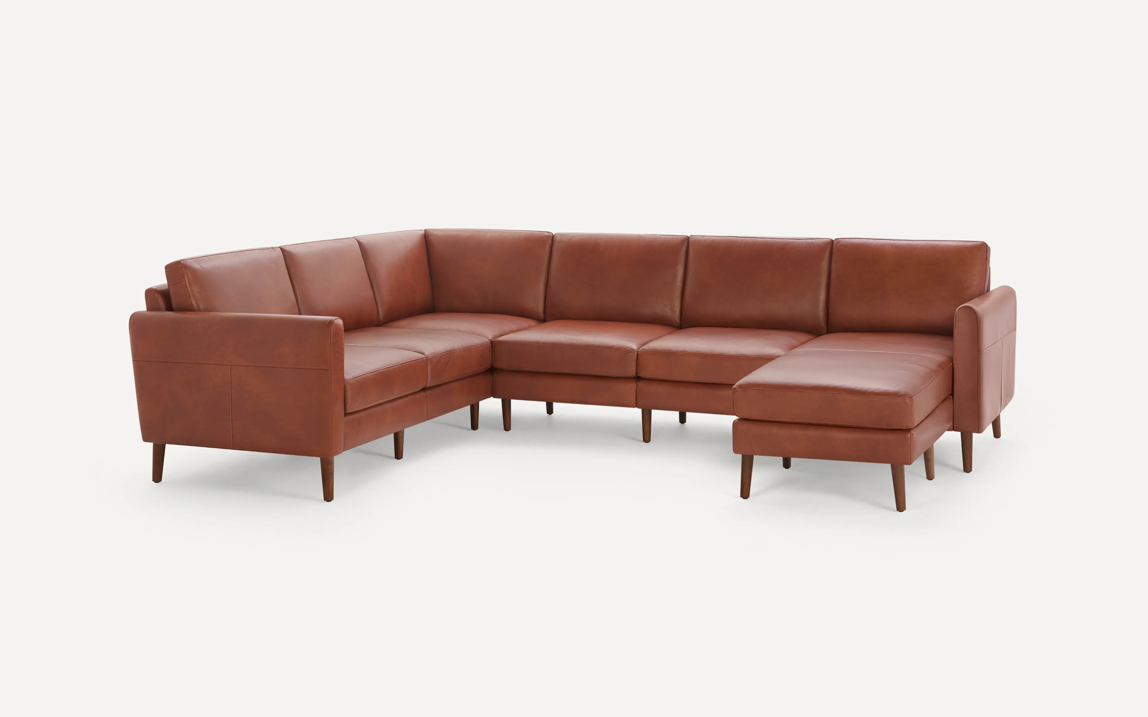 Nomad Leather 6-Seat Corner Sectional with Chaise
