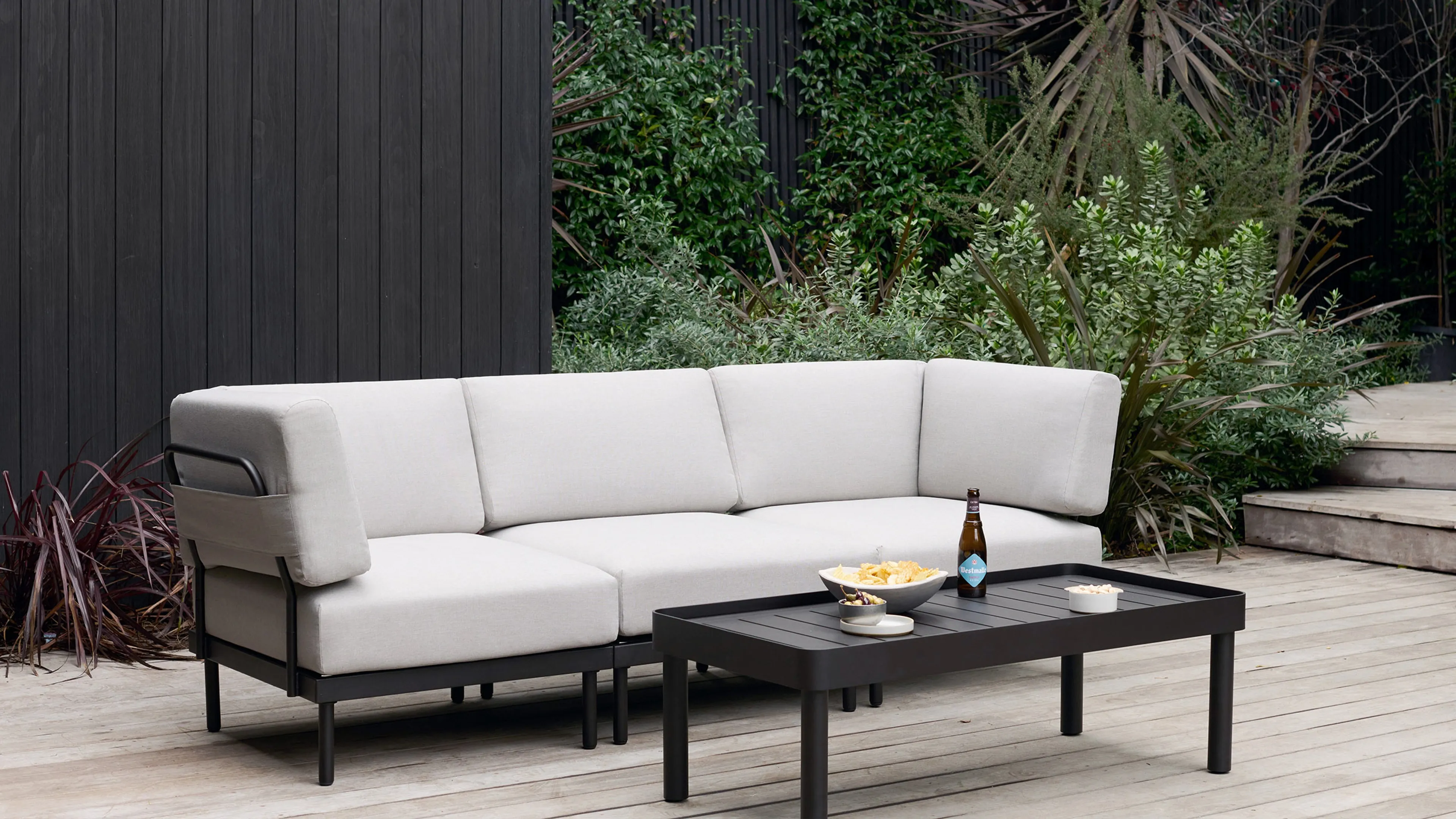 Relay Outdoor 3-Piece Armless Sofa