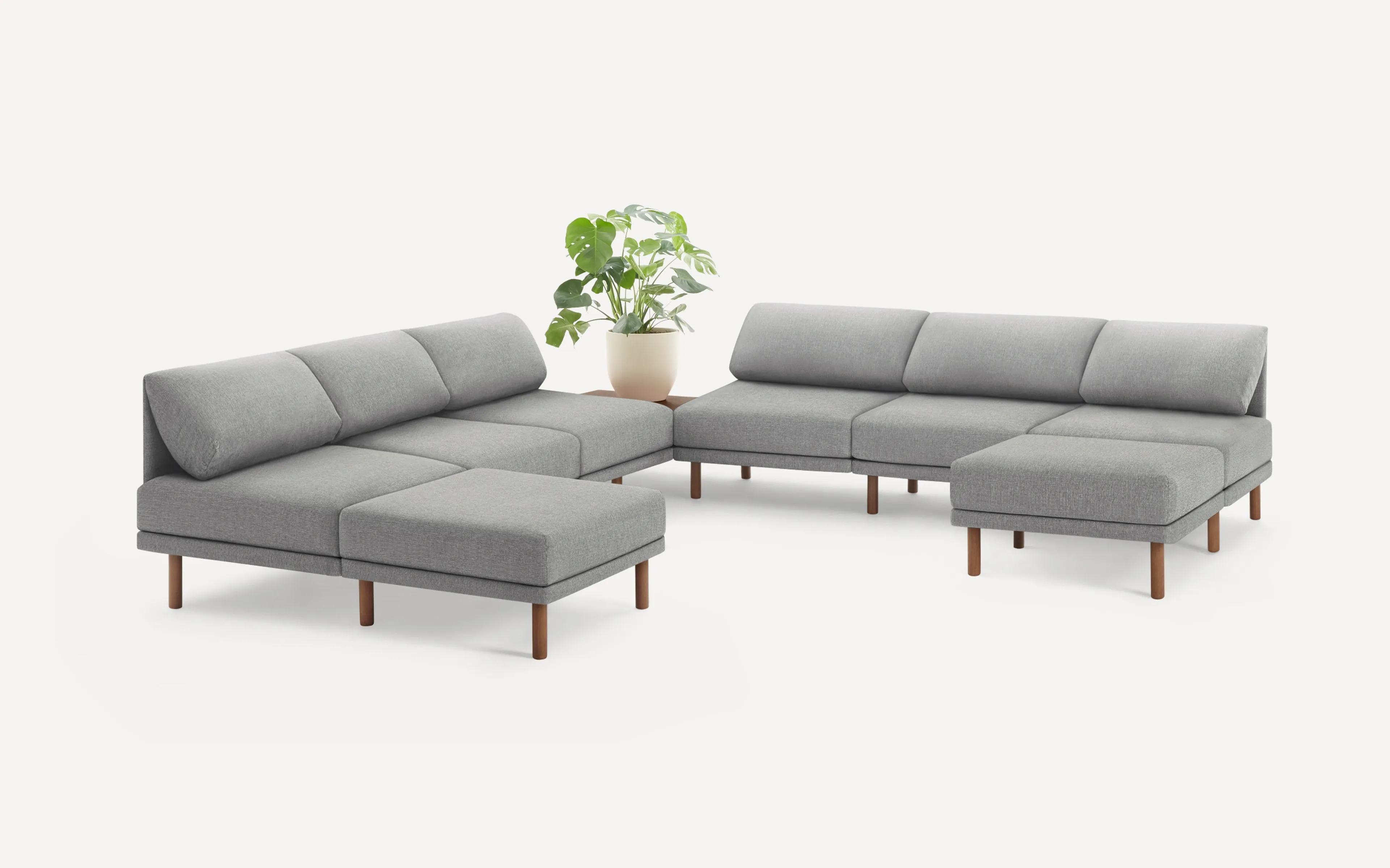 Range 8-Piece Open Sectional Double Lounger with Corner Table