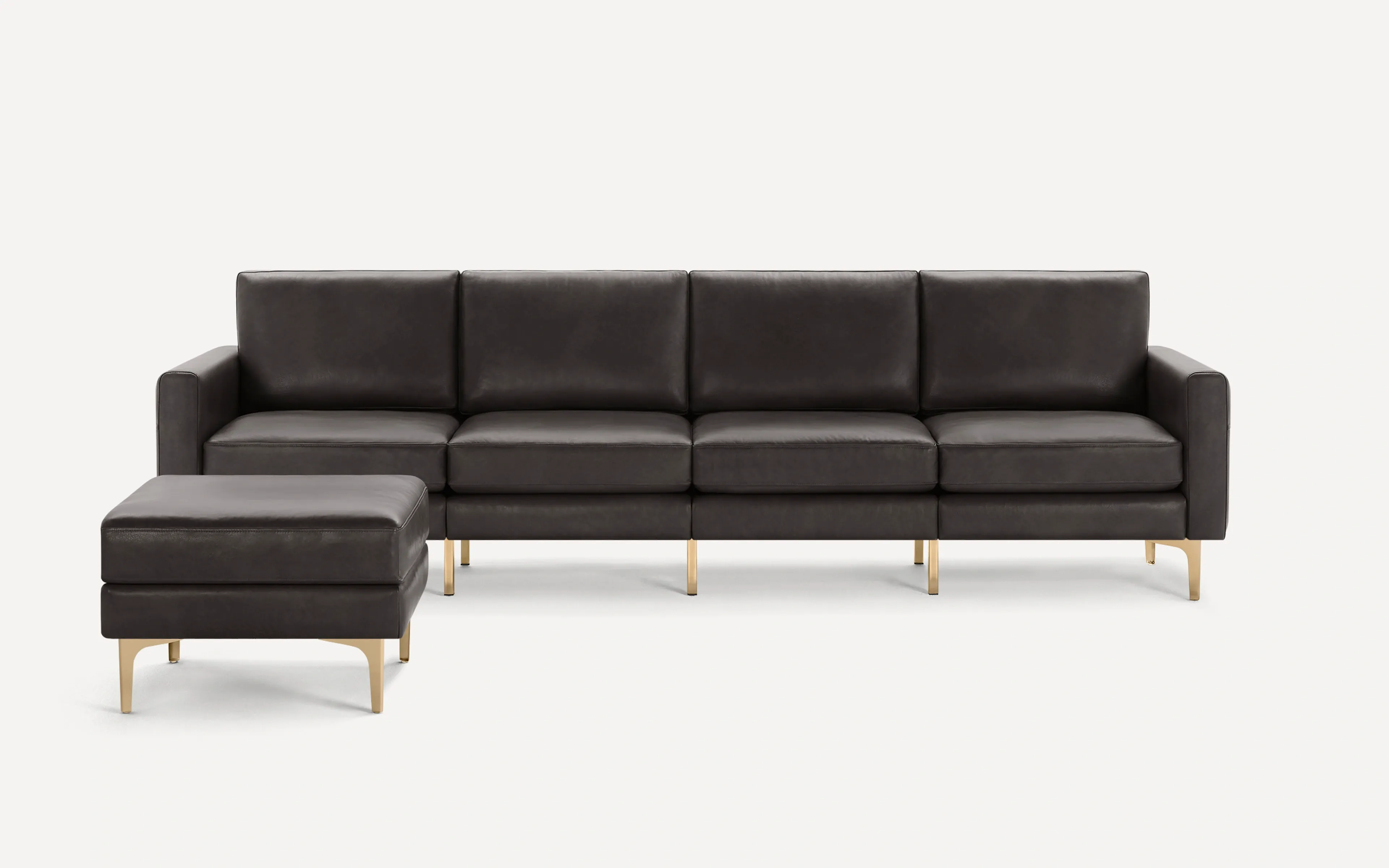 Original Nomad King Sofa with Ottoman in Slate Leather