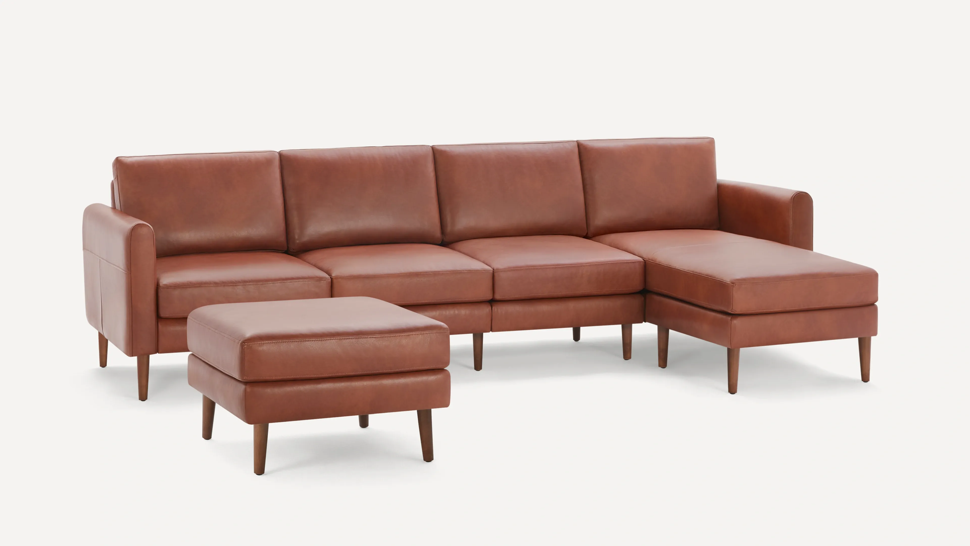 Original Nomad Chaise King Sofa in Chestnut Leather