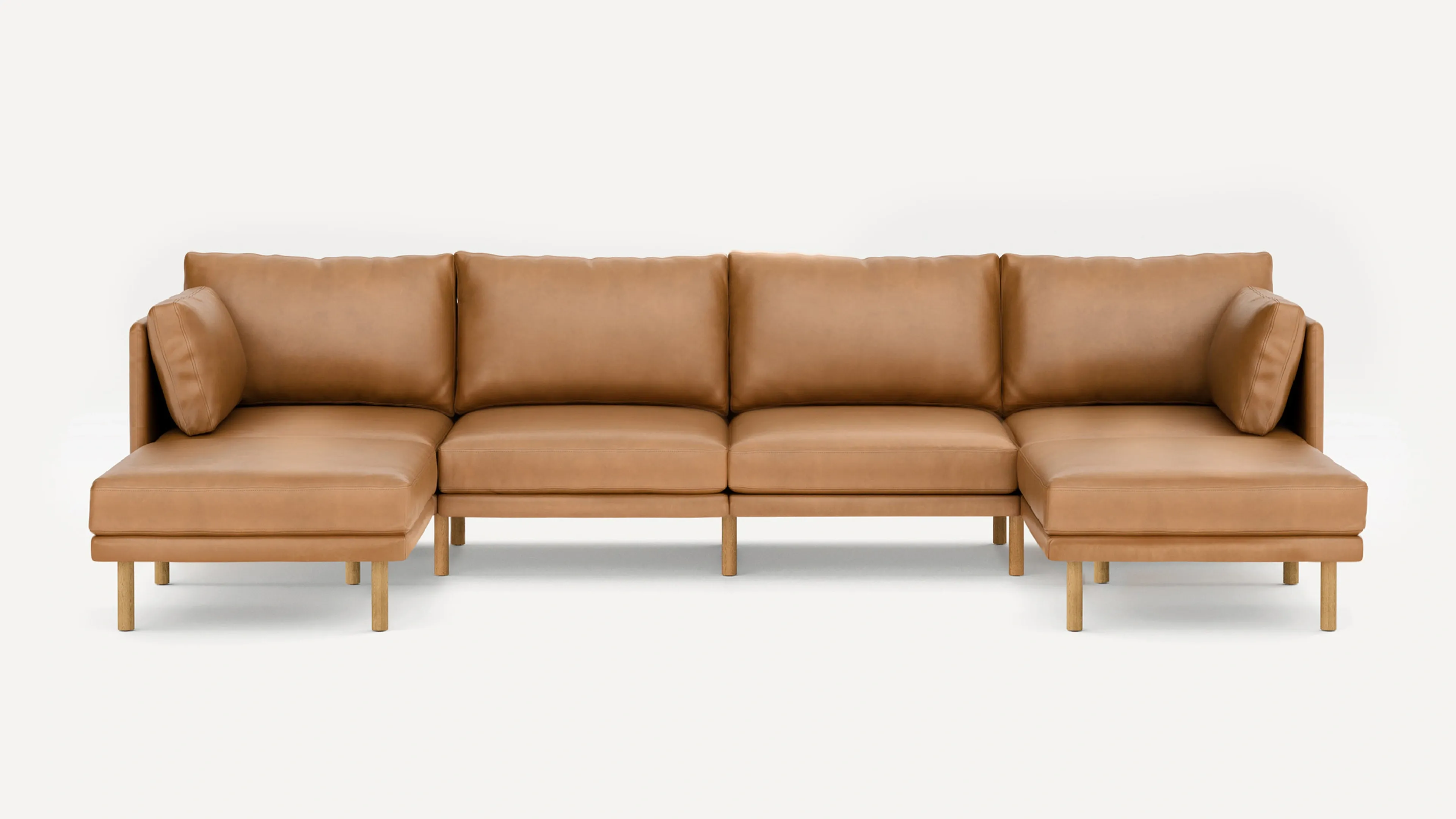 Field Leather 6-Piece Sectional Double Lounger