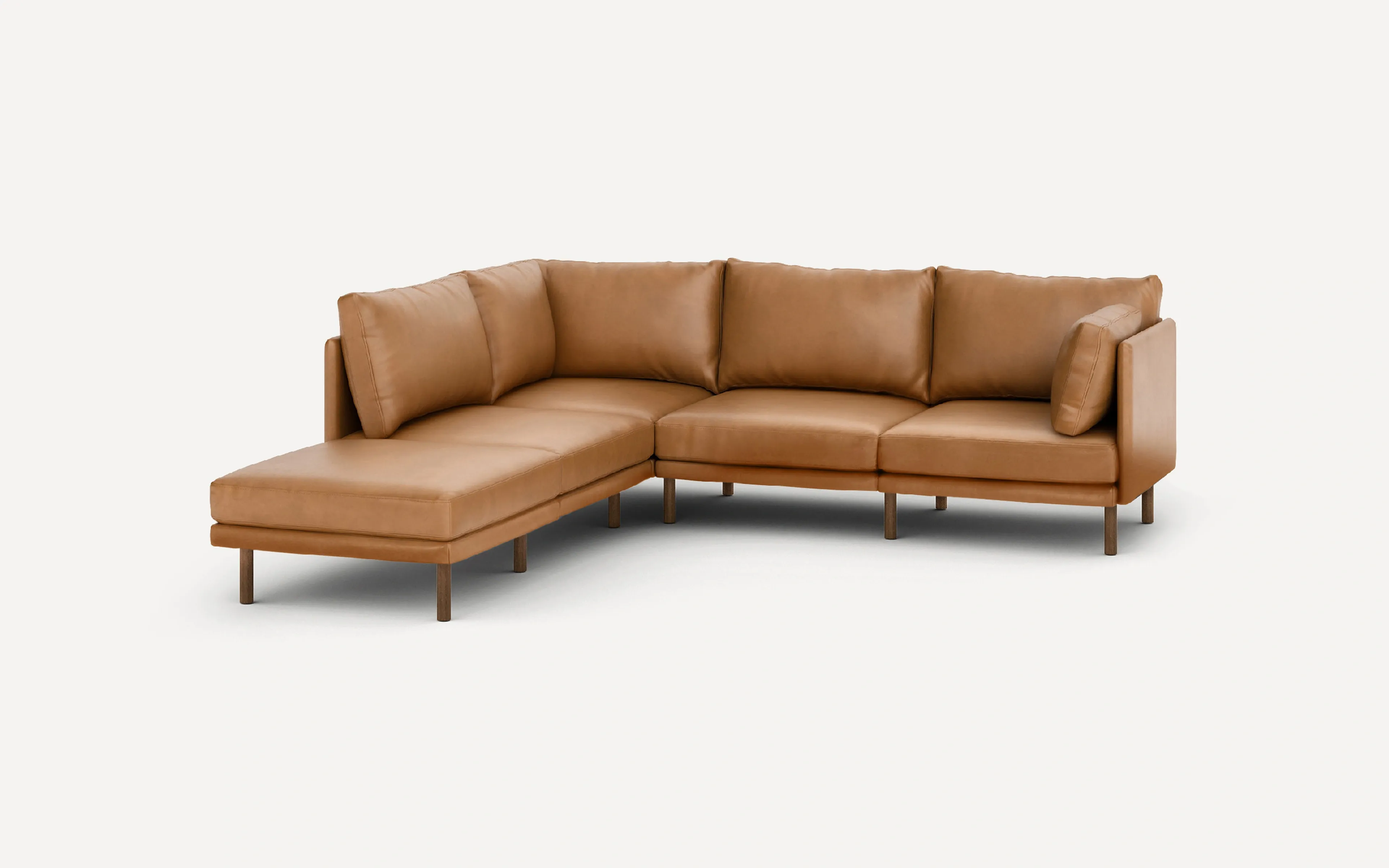 Field Leather 5-Piece One Arm Sectional Lounger