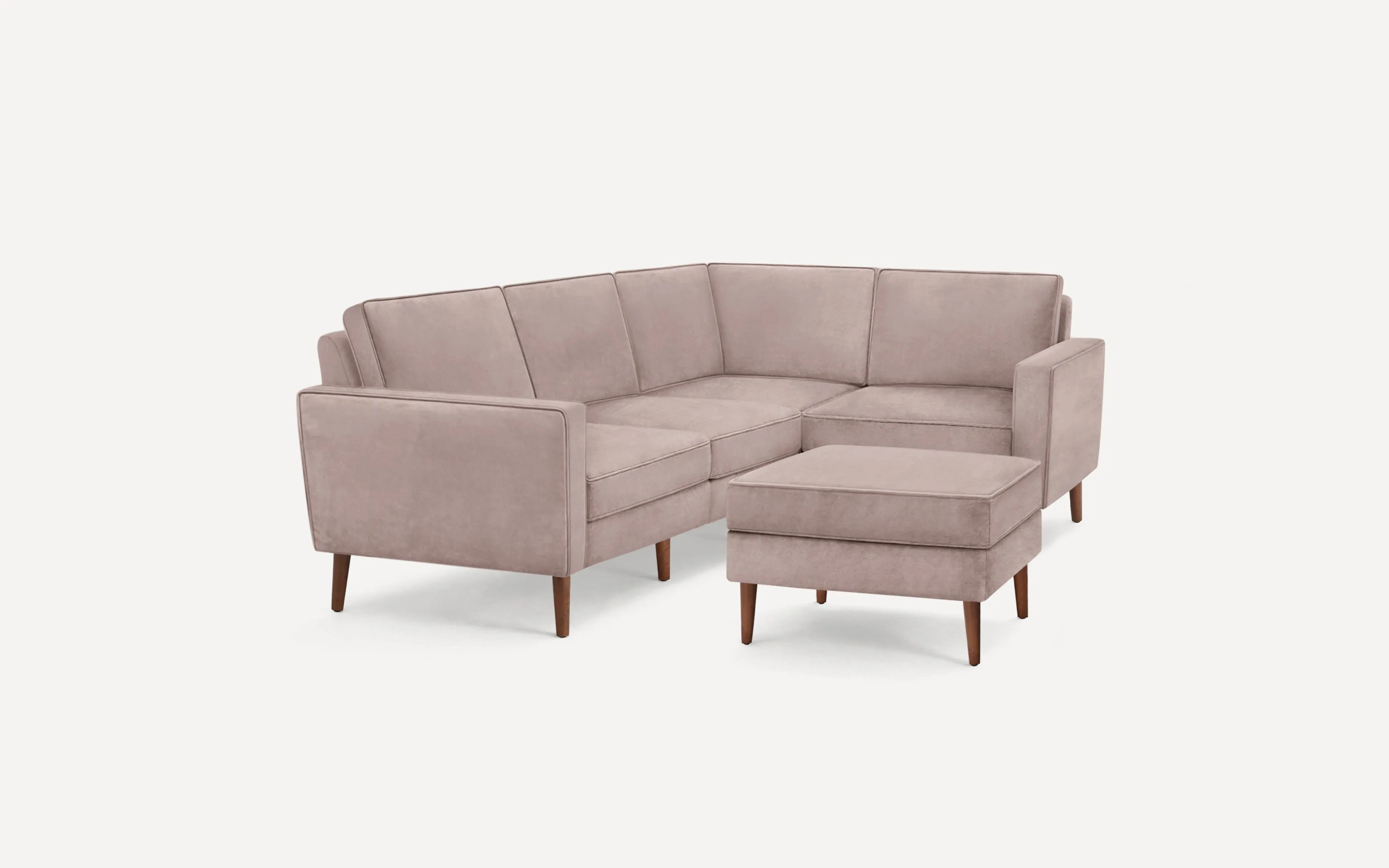Nomad Velvet 4-Seat Corner Sectional with Ottoman