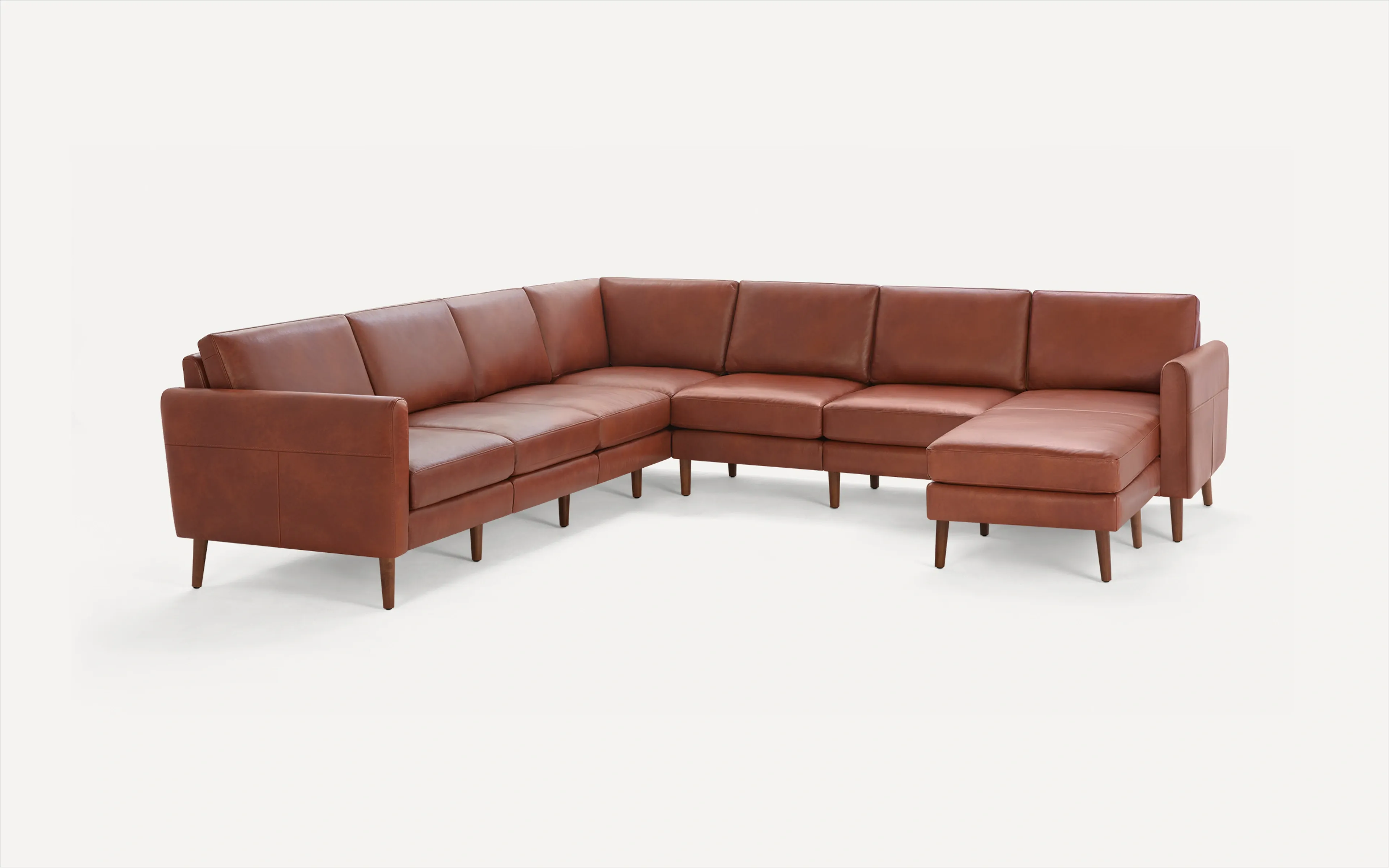 Arch Nomad Leather 7-Seat Corner Sectional with Chaise