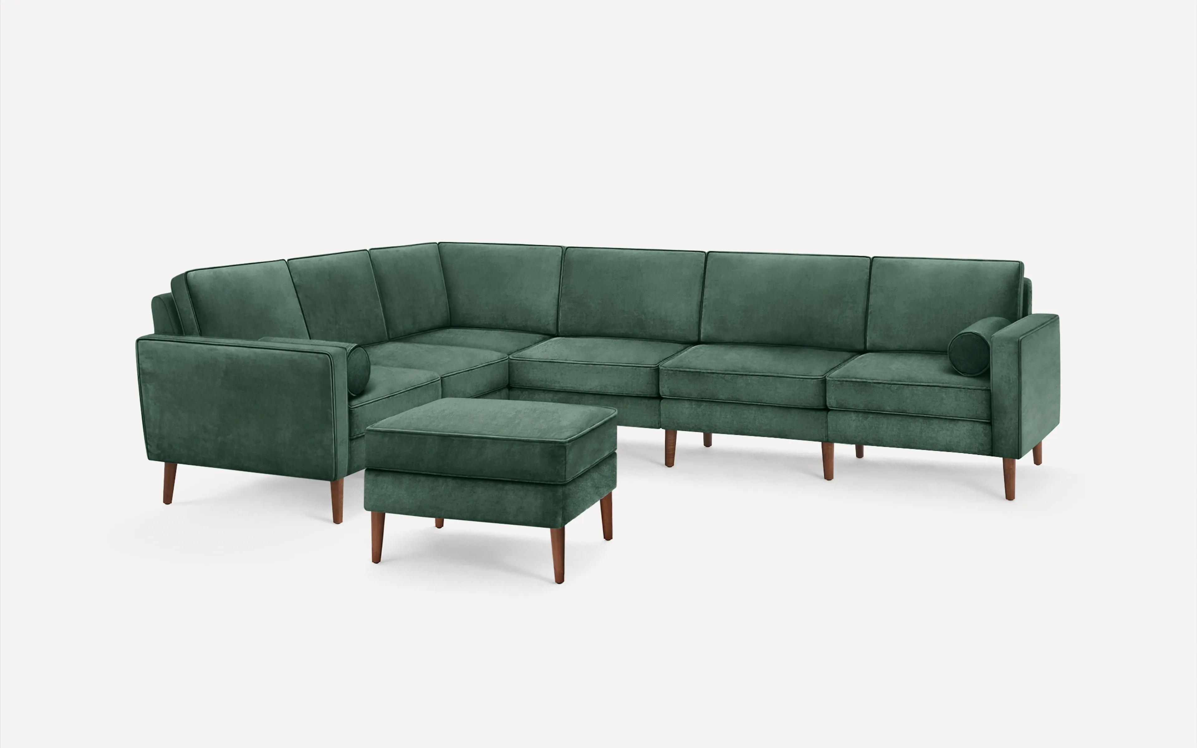 Nomad Velvet 6-Seat Corner Sectional with Ottoman