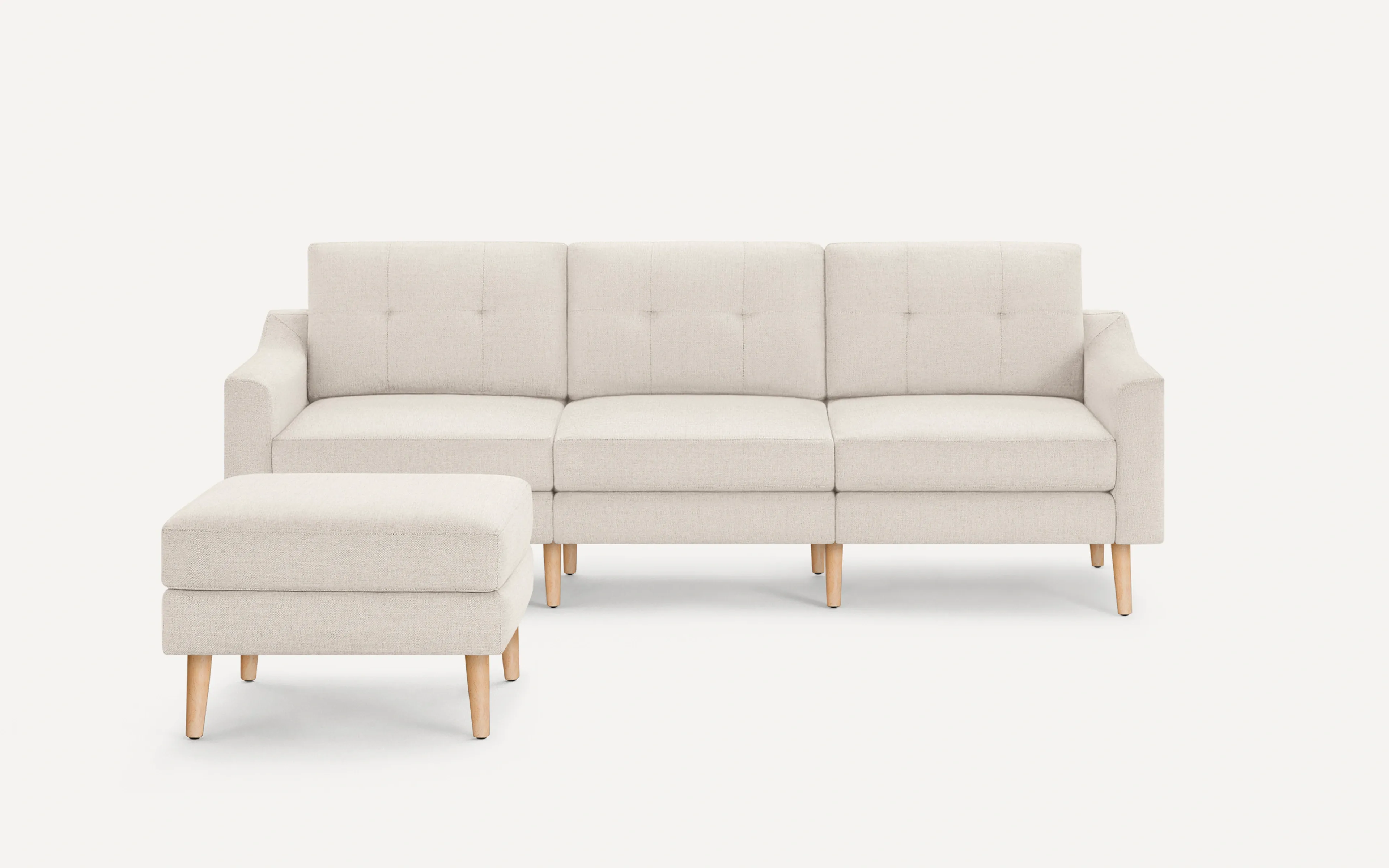 Original Nomad Sofa with Ottoman in Ivory Fabric