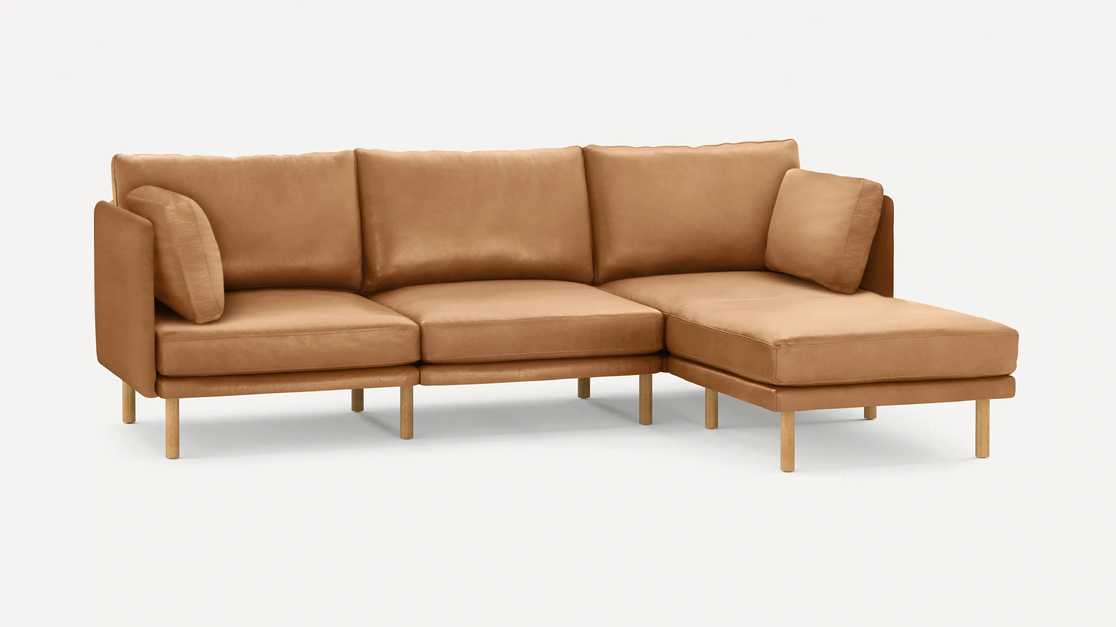 Field Leather 4-Piece Sectional Lounger
