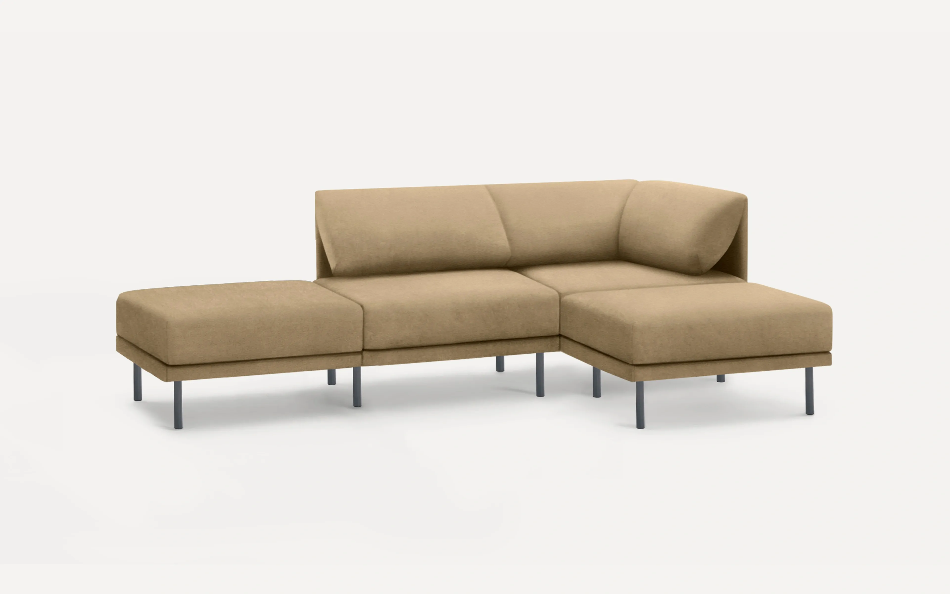 Range 4-Piece Open Sectional Double Lounger