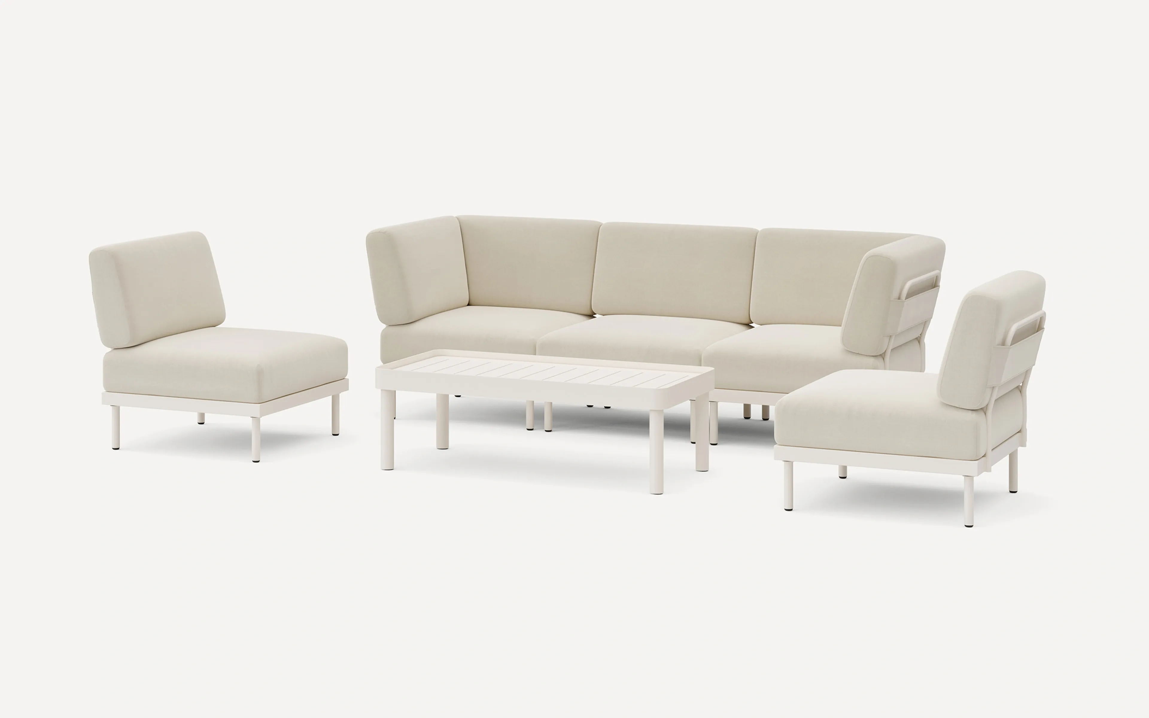 Relay Outdoor 3-Piece Sofa, 2 Chairs, & Coffee Table Set
