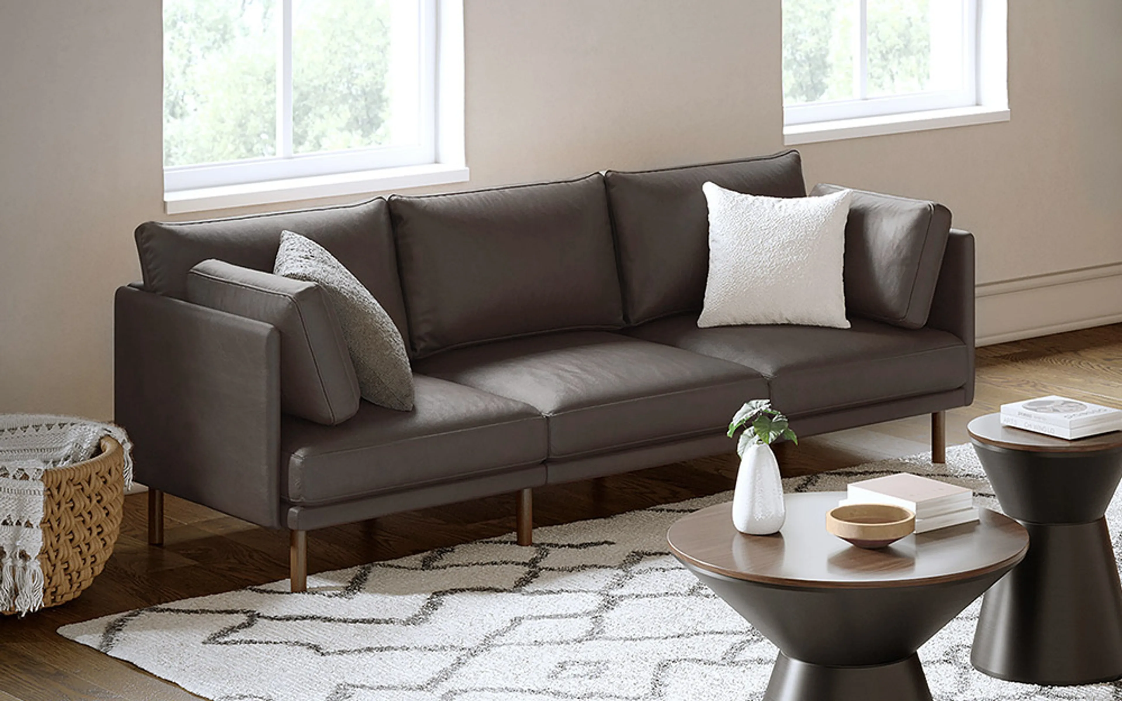 Field Leather 5-Piece Sectional Lounger