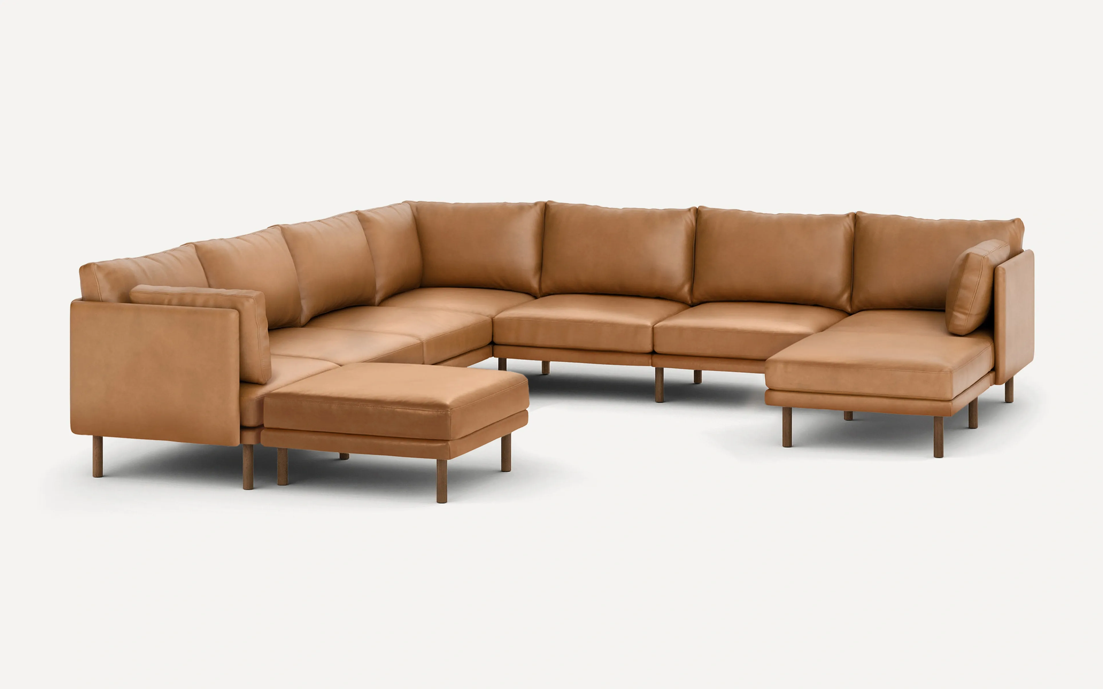Field Leather 8-Piece Sectional Lounger