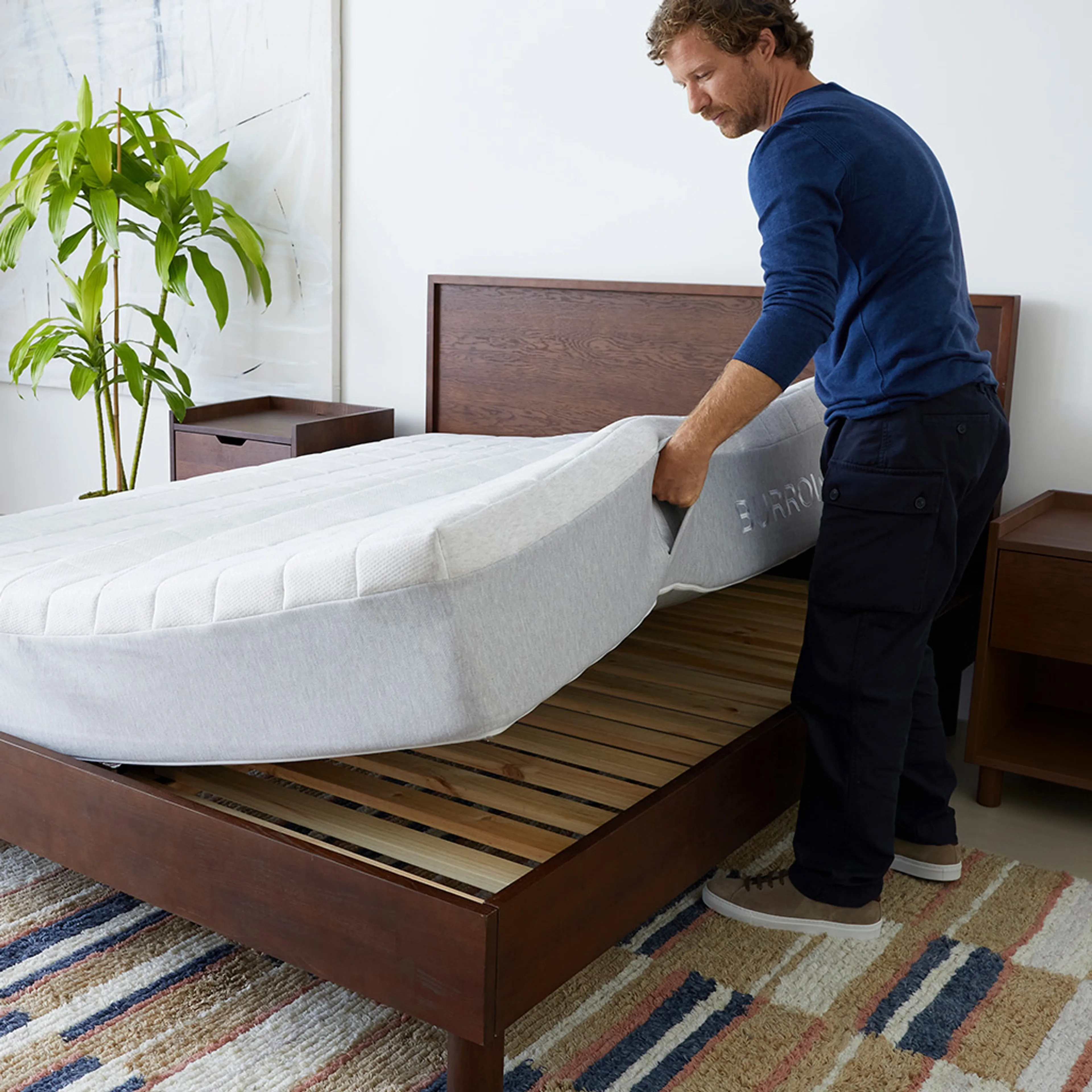 Chorus Hardwood Bed, Queen Burrow