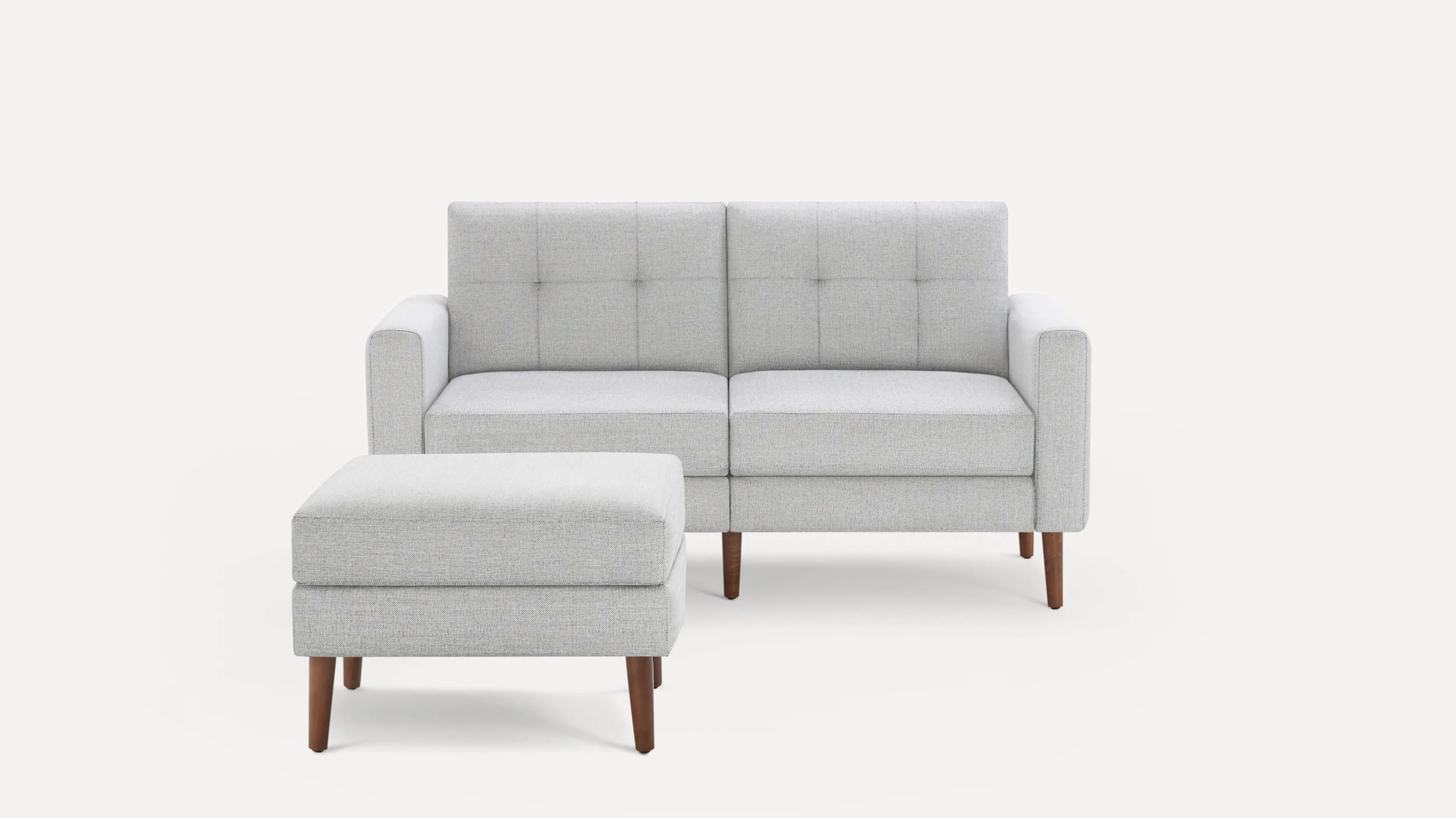 Original Nomad Loveseat with Ottoman in Crushed Gravel Fabric