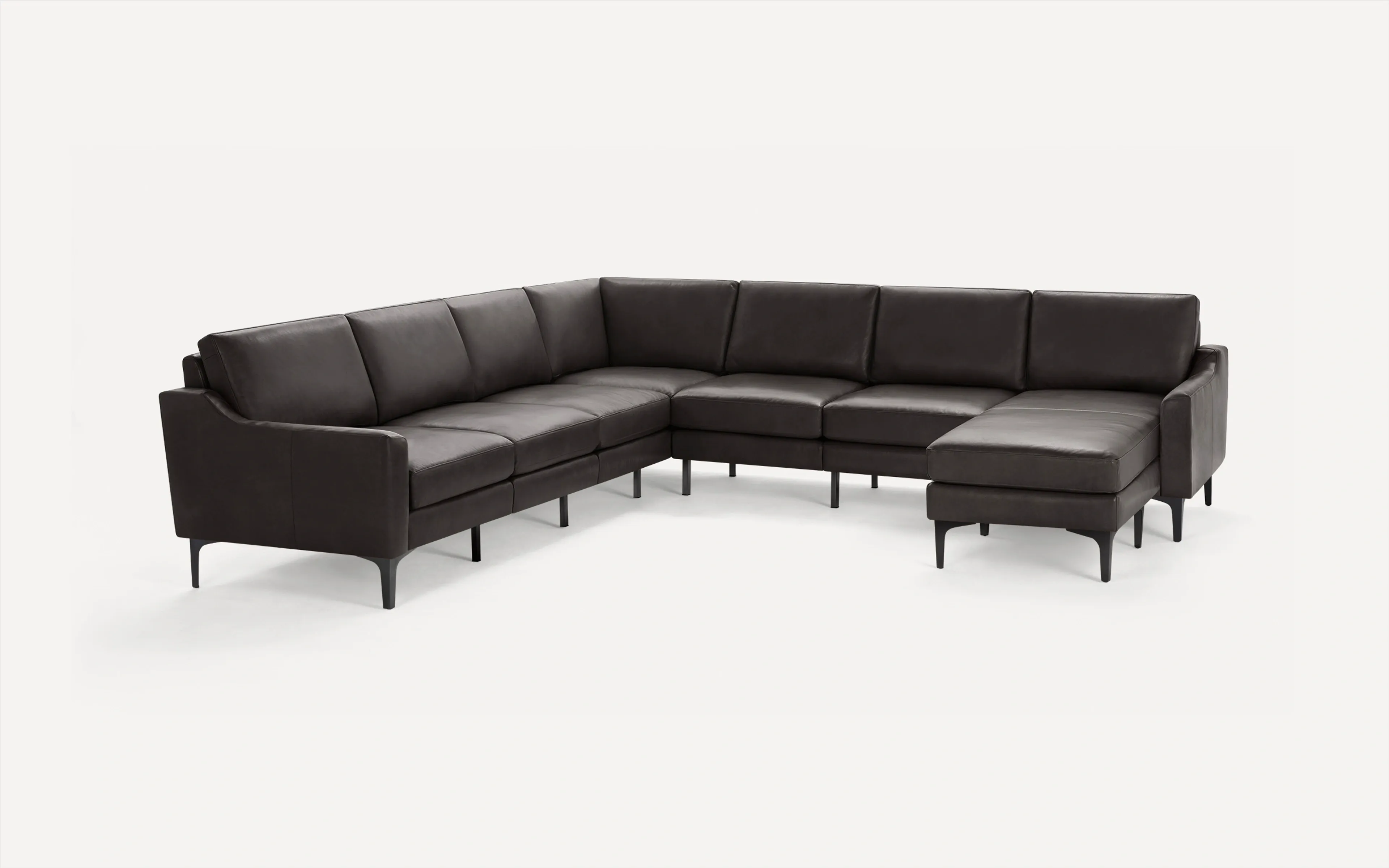 Slope Nomad Leather 7-Seat Corner Sectional with Chaise