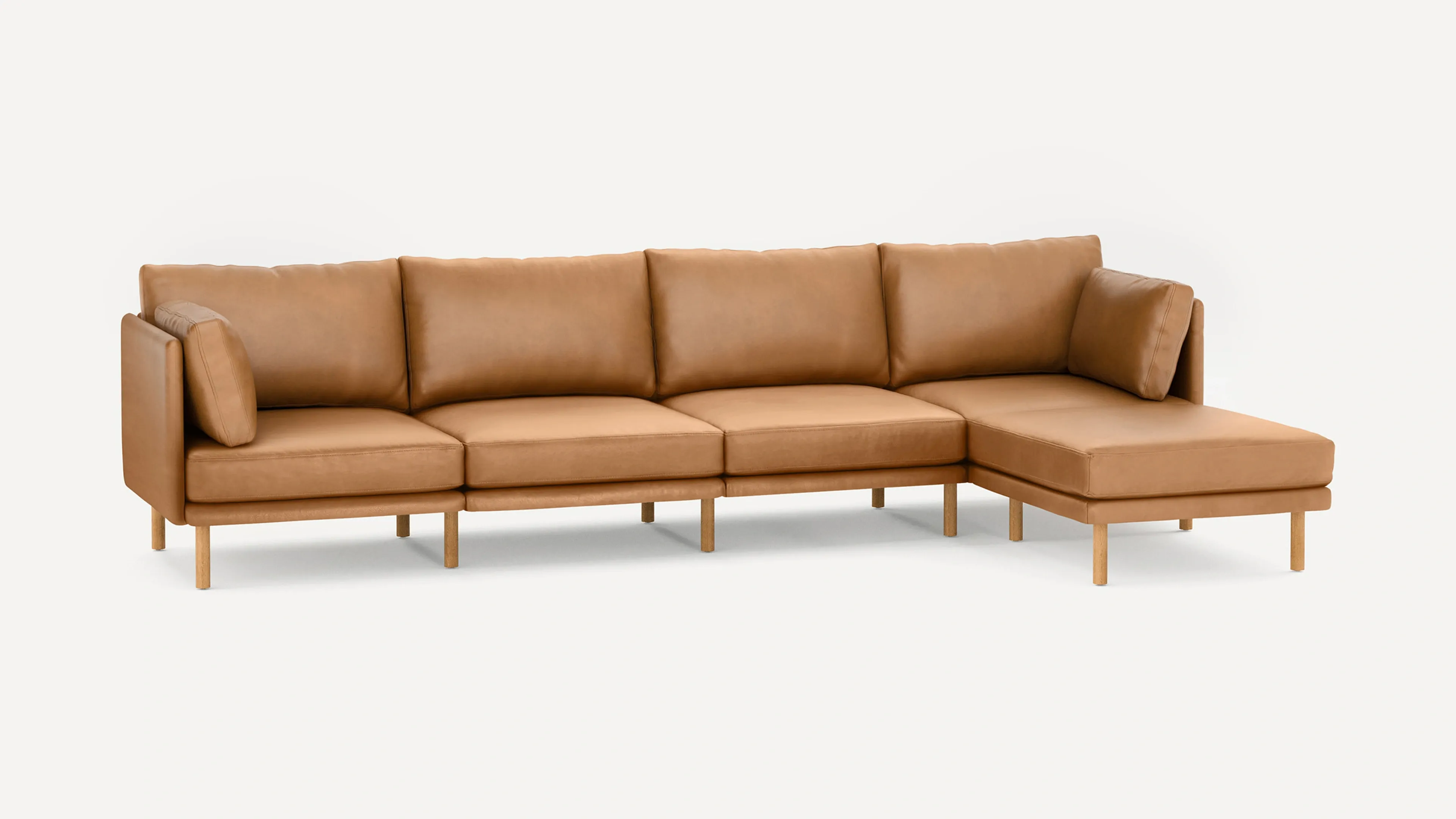 Field Leather 5-Piece Sectional Lounger