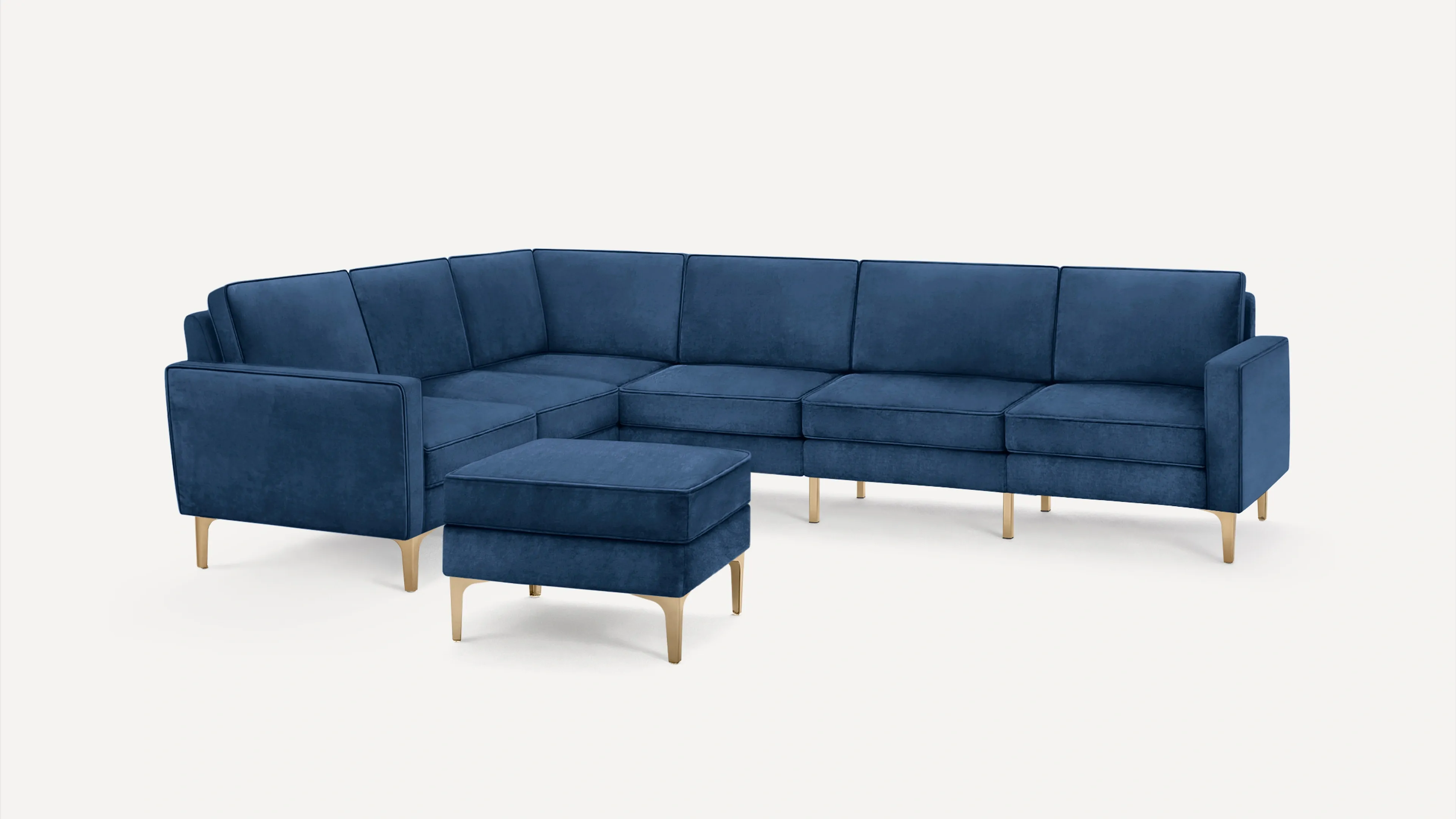 Nomad Velvet 6-Seat Corner Sectional with Ottoman