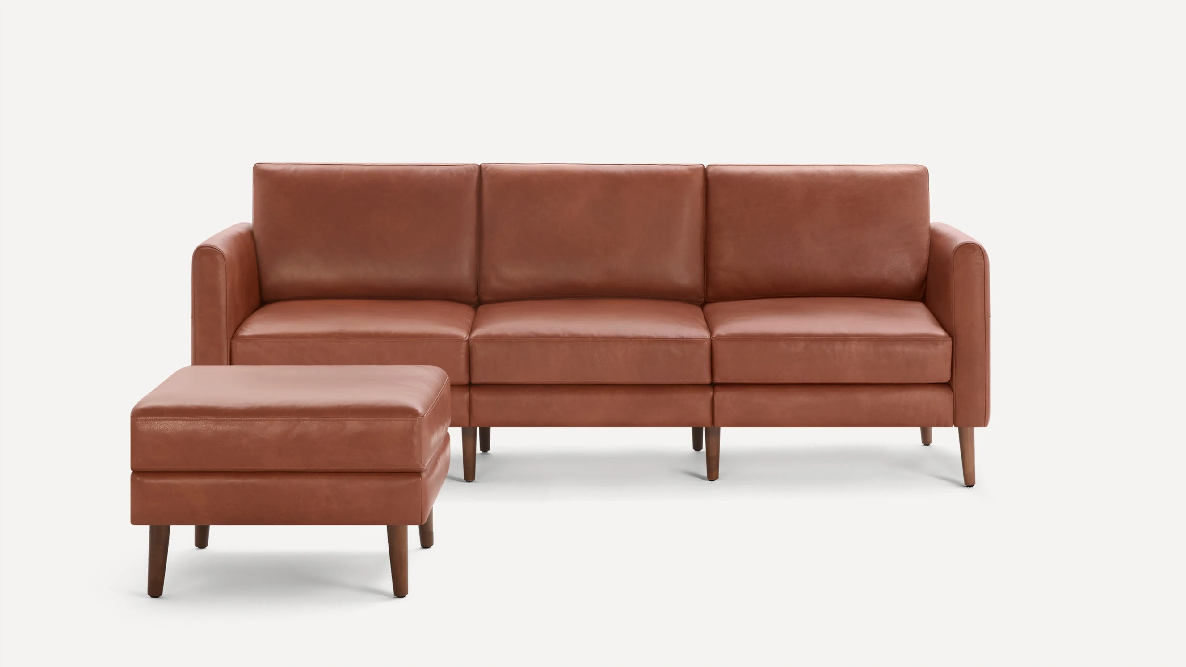 Original Nomad Sofa with Ottoman in Chestnut Leather