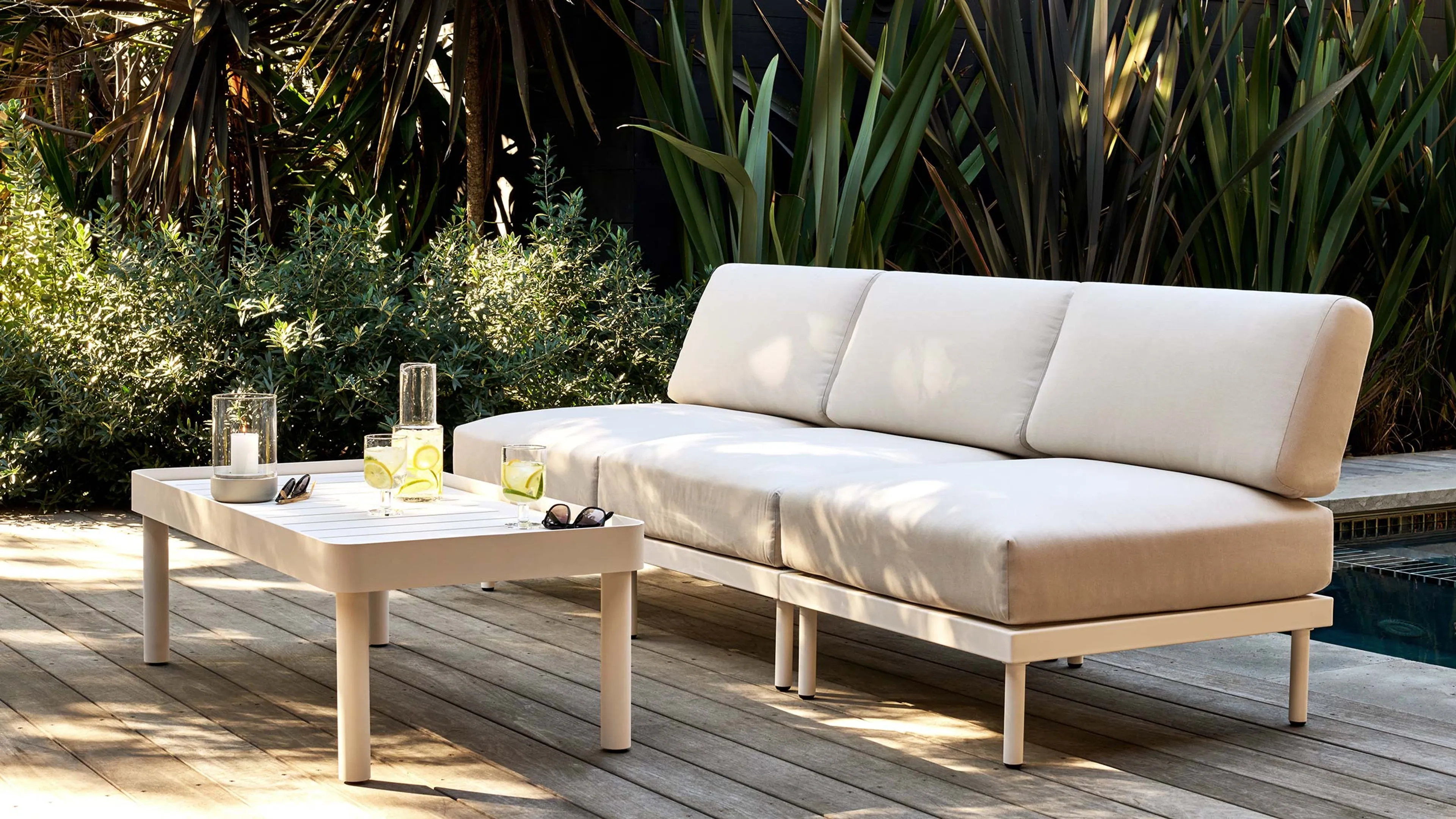 Relay Outdoor 3-Piece Armless Sofa