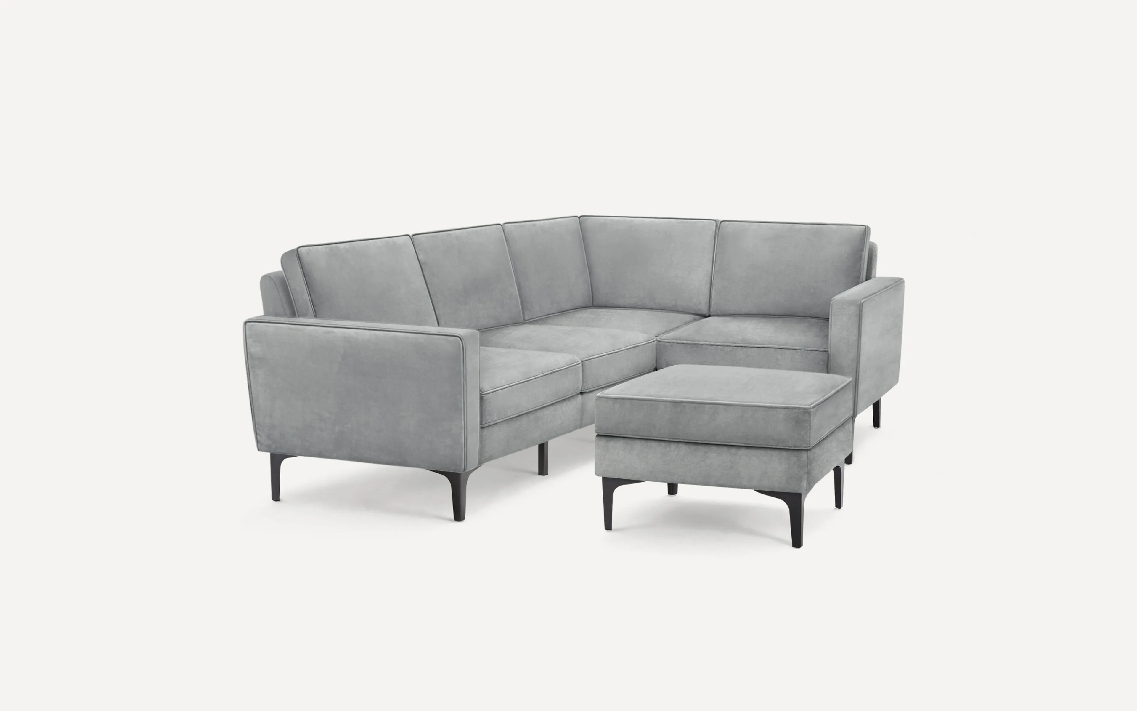 Nomad Velvet 4-Seat Corner Sectional with Ottoman