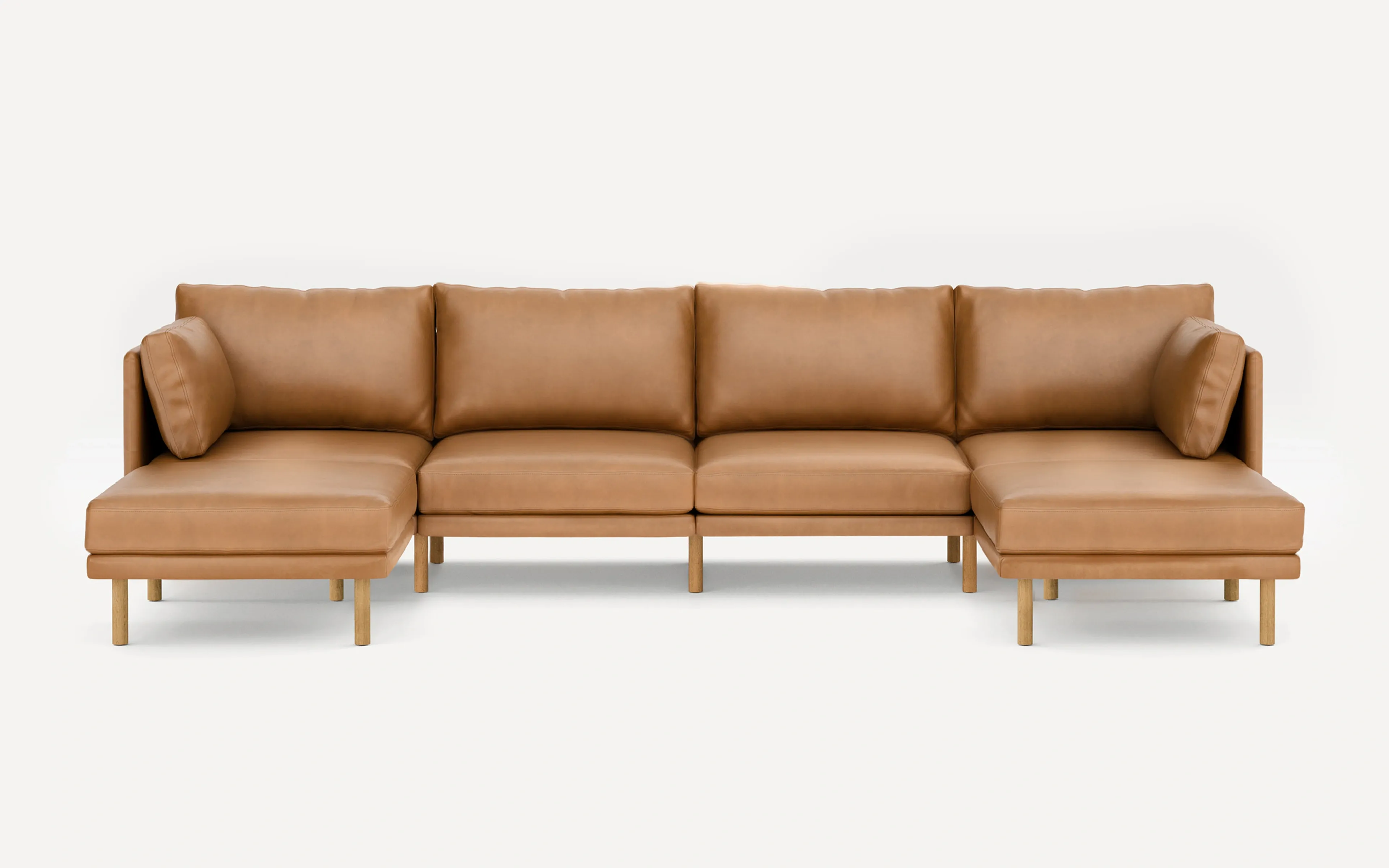 Field Leather 6-Piece Sectional Double Lounger