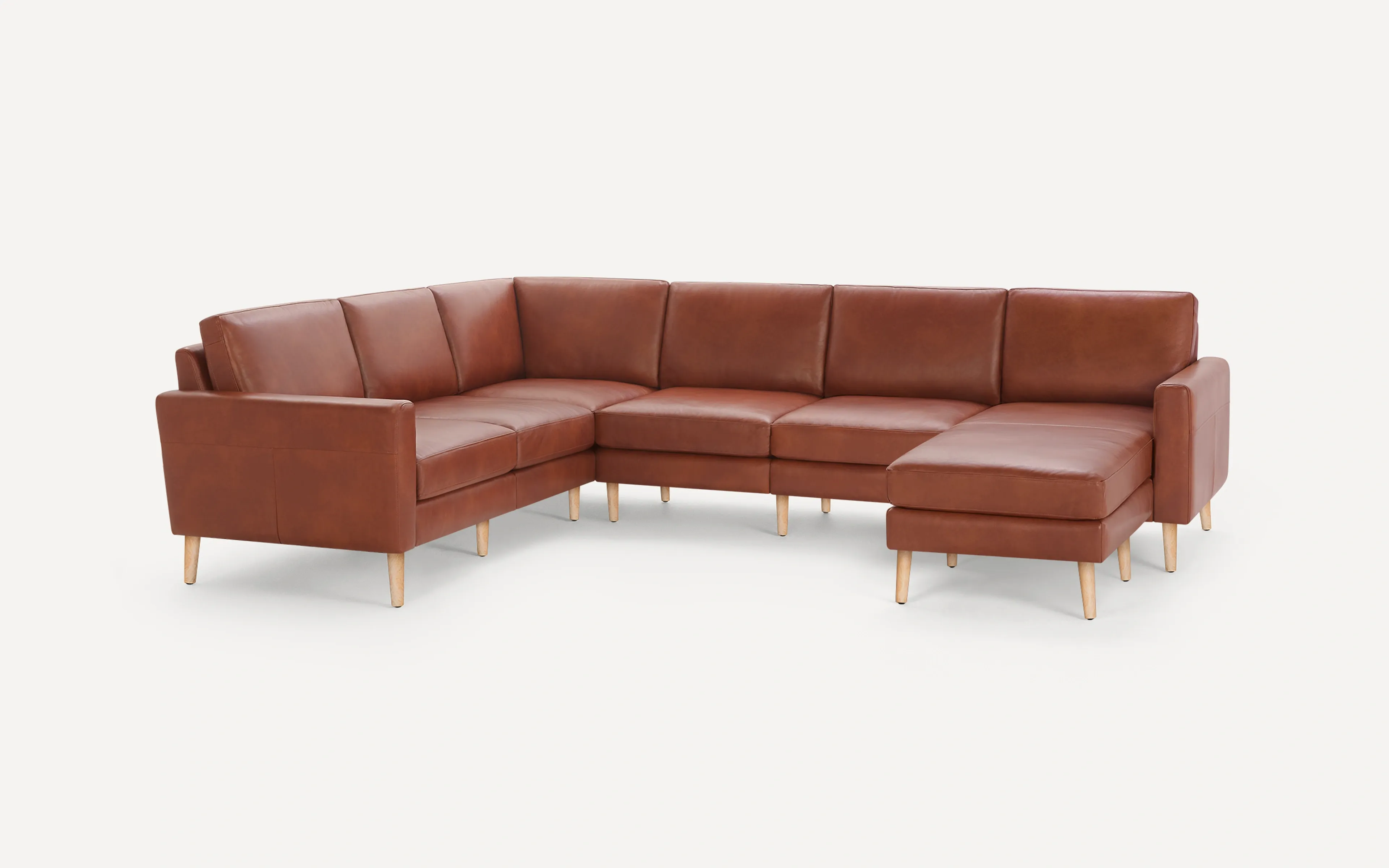Block Nomad Leather 6-Seat Corner Sectional with Chaise