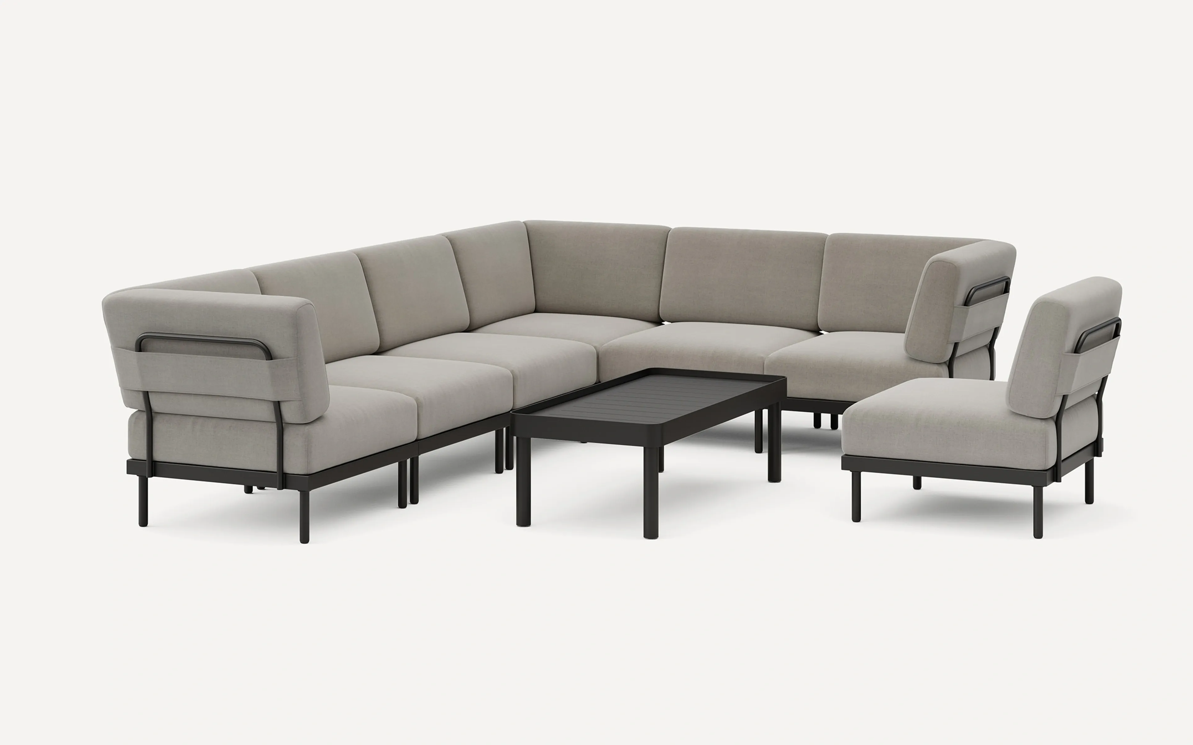 Relay Outdoor 6-Piece Sectional, Chair, & Coffee Table Set