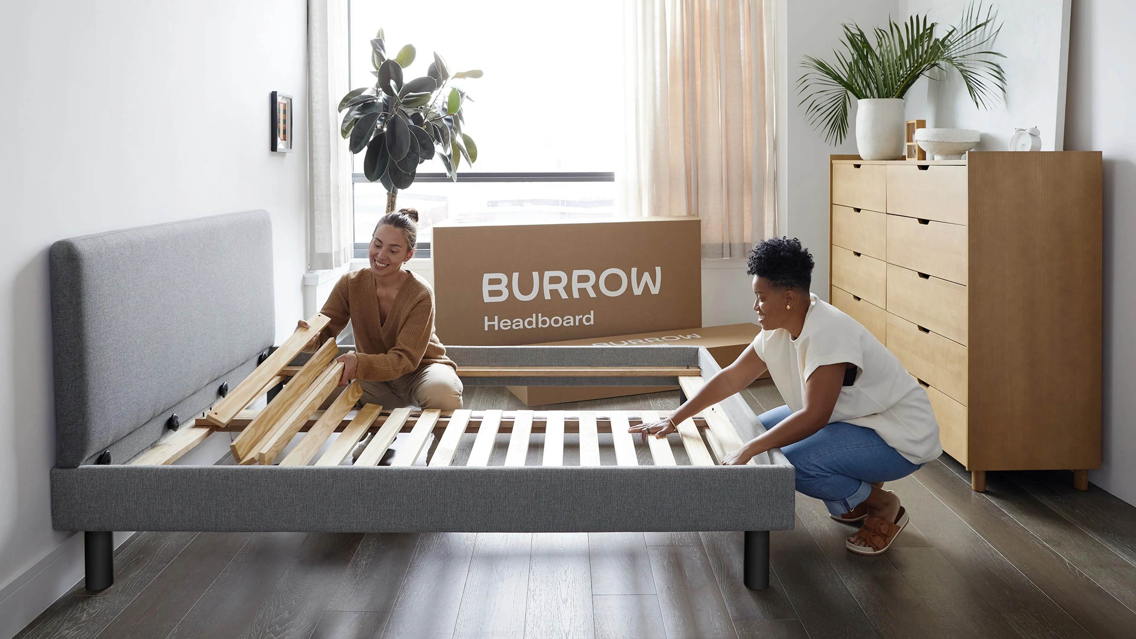 Chorus Hardwood Upholstered Bed, Queen Burrow