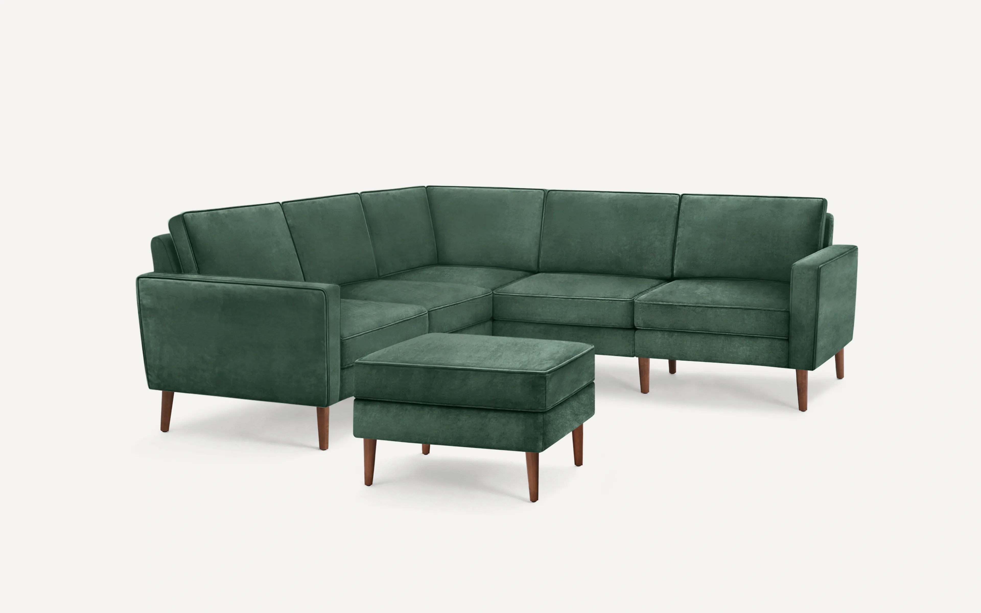 Nomad Velvet 5-Seat Corner Sectional with Ottoman