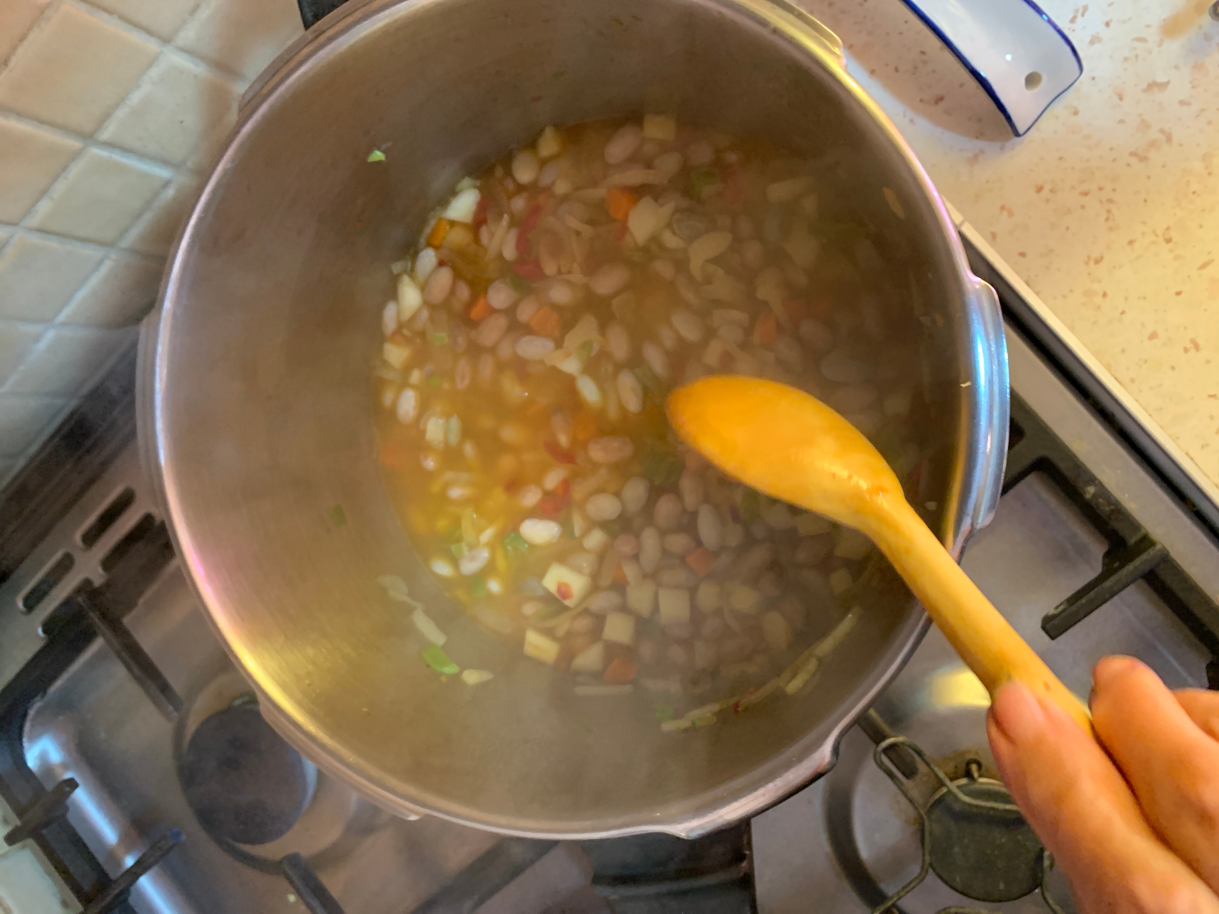 Step 7 for the Barbunya recipe
