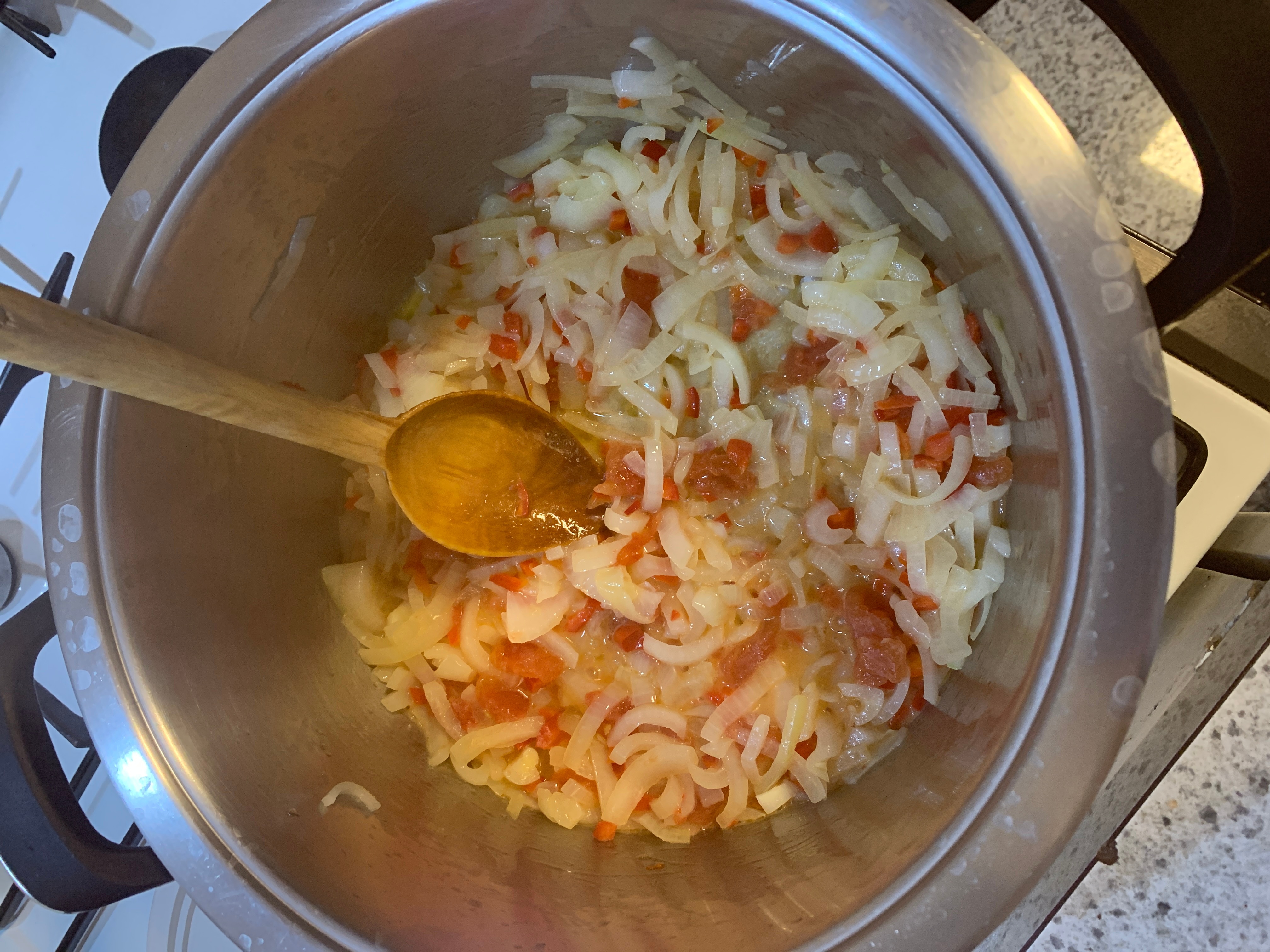 Step 2 for the Sulu Ispanak recipe