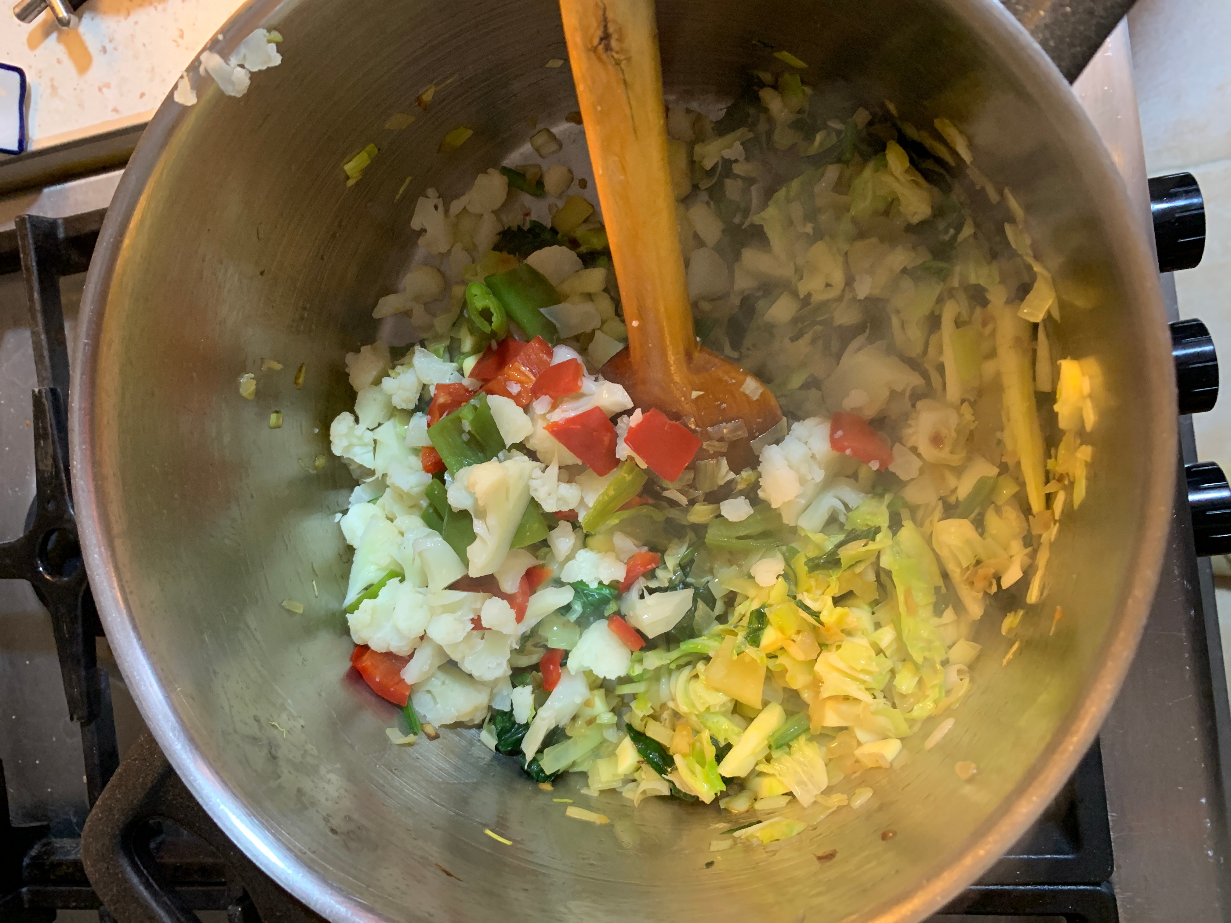 Step 4 for the Sebze Corbasi recipe