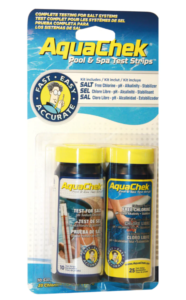 Pack bandelettes AQUACHEK pour sel-chlore libre-PH-TAC