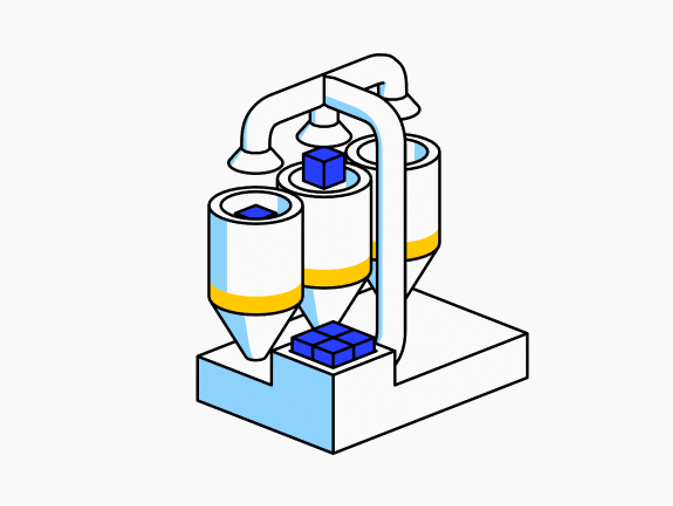 Illustration of a sorting machine