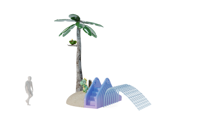 Moyenne île palmier glissade