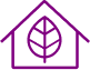 Icon of a house with a leaf inside