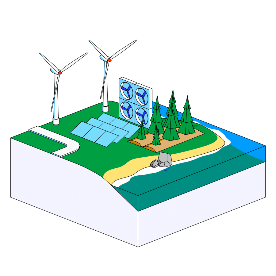 Ilustration of wind turbines