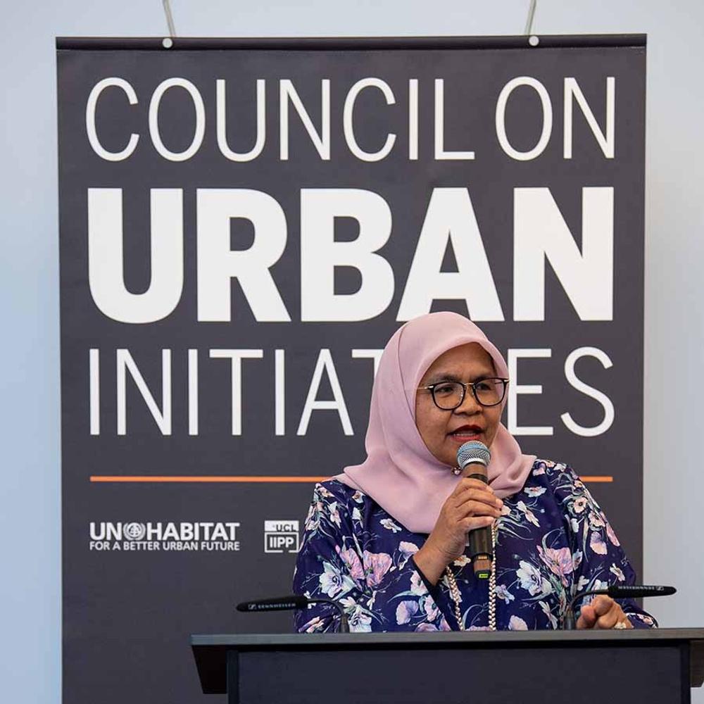 Maimunah Mohd Sharif, Executive Director of UN-Habitat speaks at the launch of the Council on Urban Initiatives 