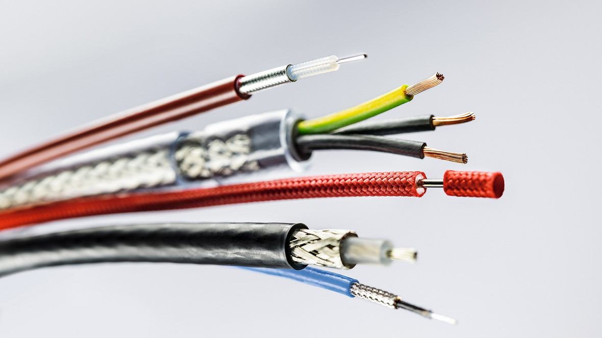 Komax wire sample semi flex shielded multi conductor braided fibers coaxial cables