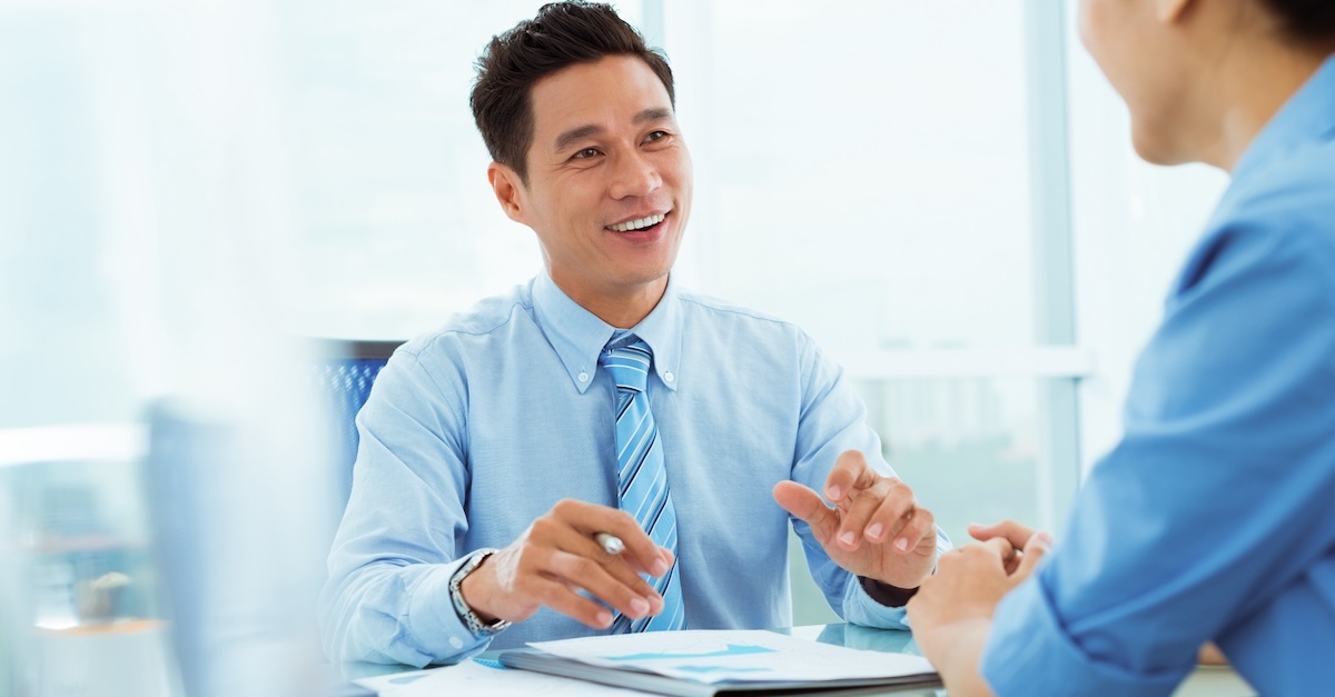 two men in a business meeting