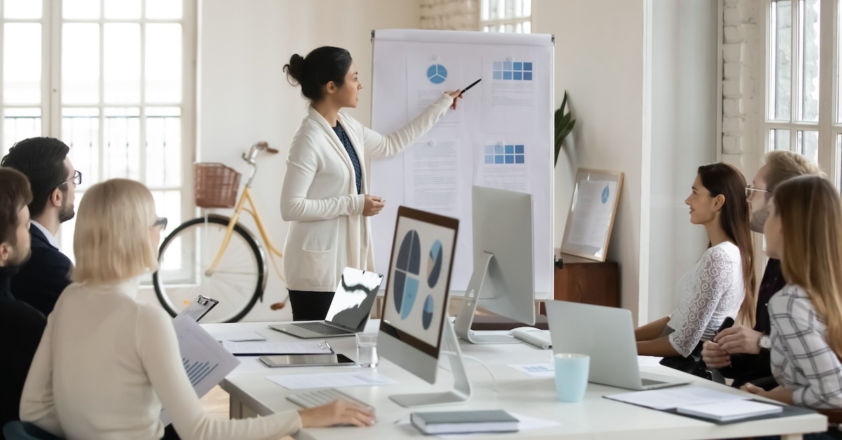 woman presenting at work