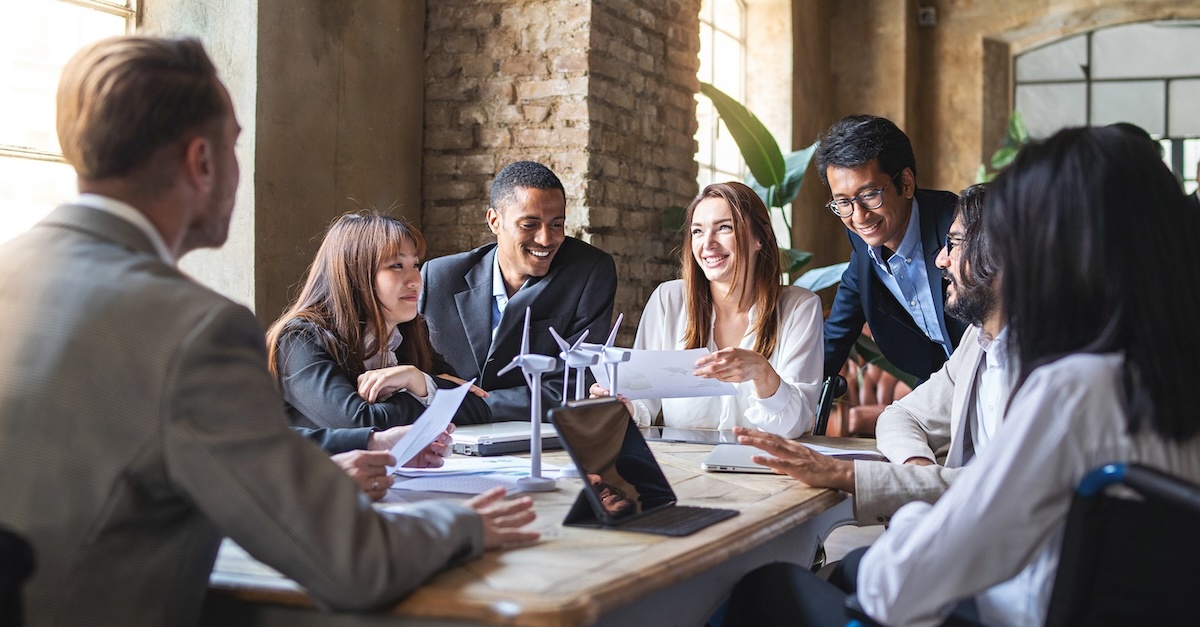 Business group in conversation