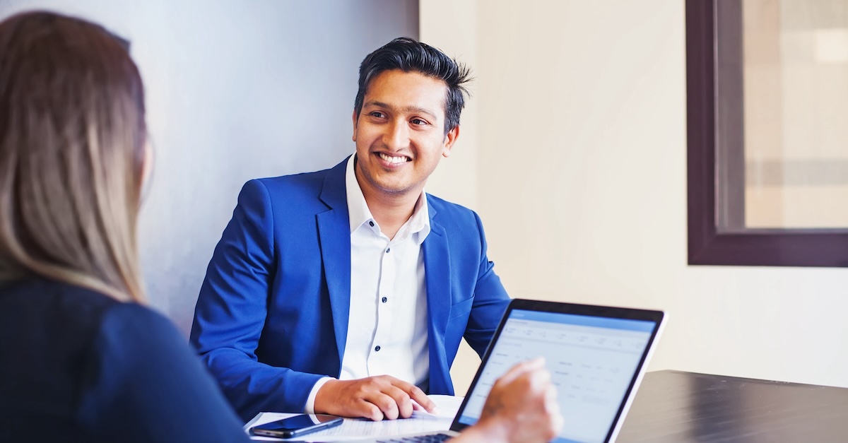 Man smiling at the workplace